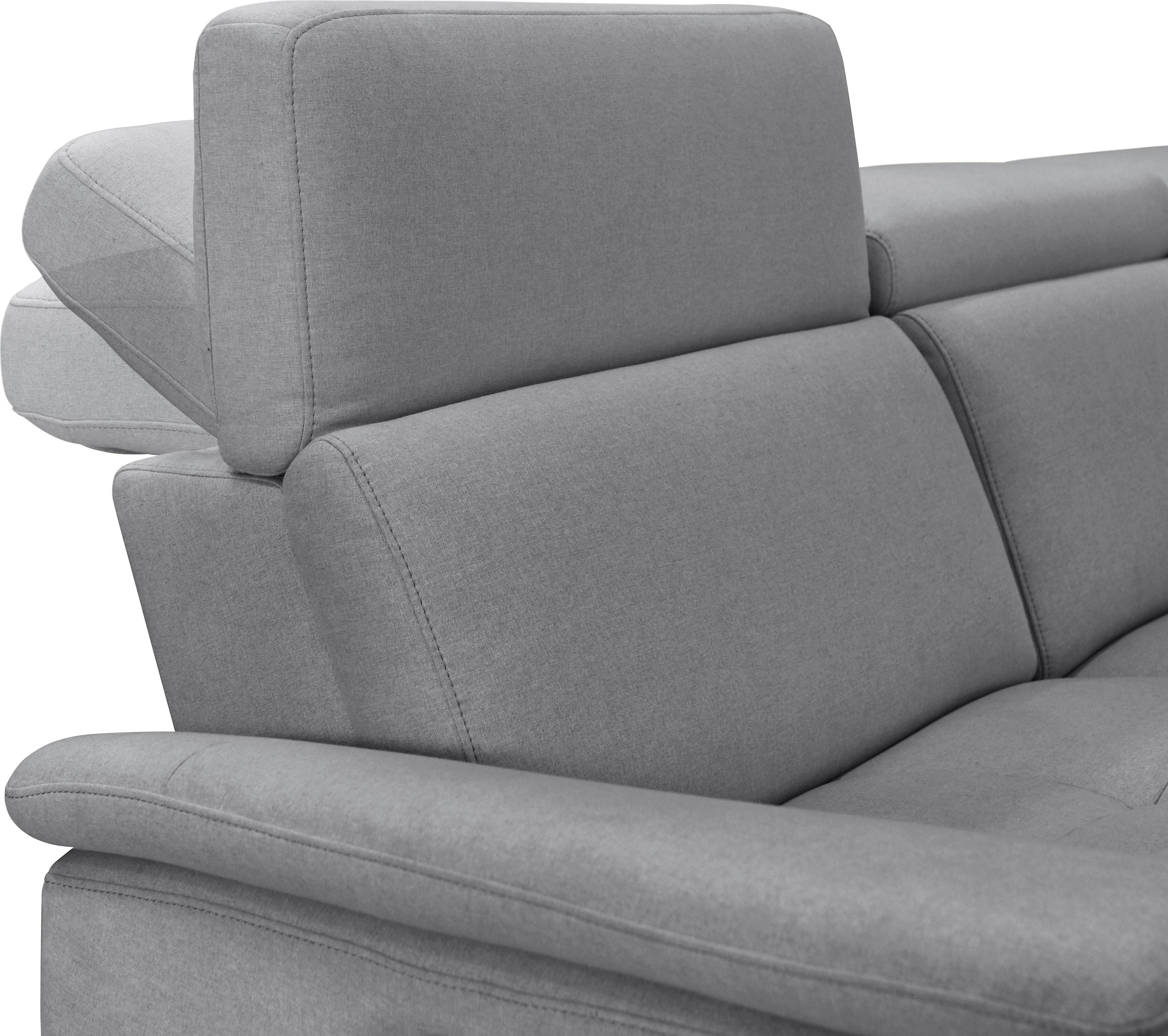 Places of Style 3-Sitzer »Pareli 229cm, manuelle u. elektr. Relaxfunktion in 2 Sitzen«, USB, KT-Verstellung, LED Beleuchtung, in Echtleder, Kunstleder, Web