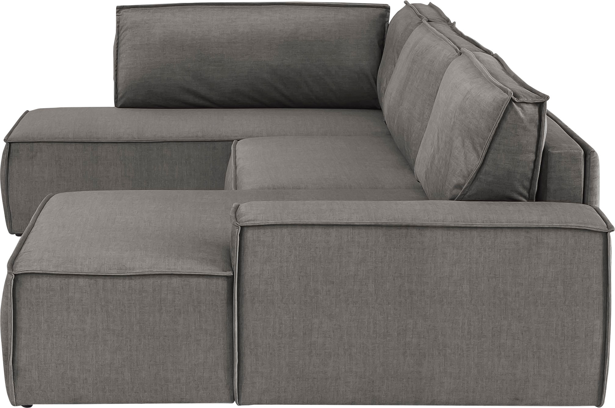 Home affaire Wohnlandschaft »SHERWOOD XXL 329 cm, U-Form, Schlafsofa,«, Schlaffunktion m. Bettkasten (194x139 cm), Cord, Vintage, Samtvelours