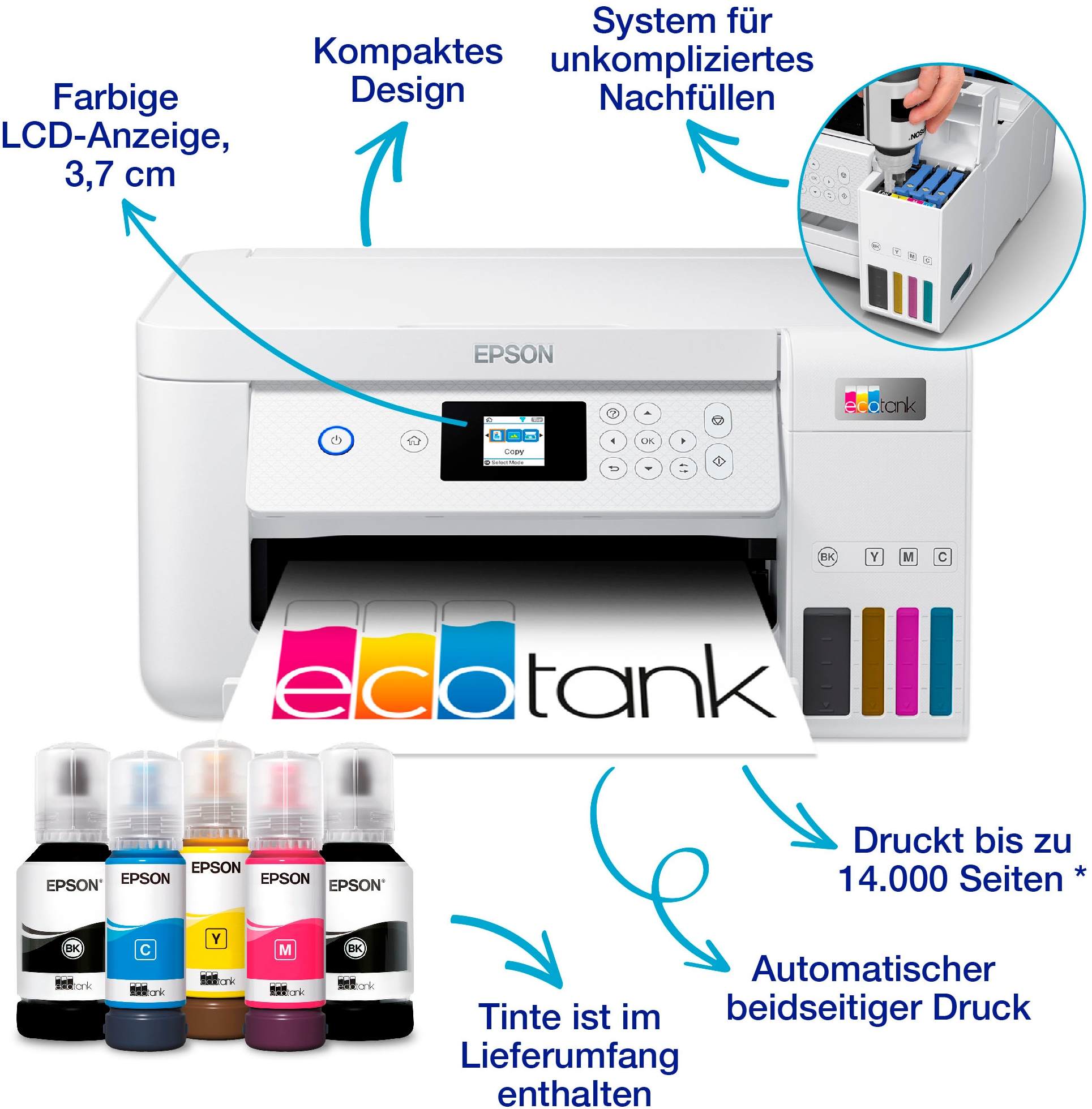 Epson Tintenstrahldrucker »EcoTank ET-2856«