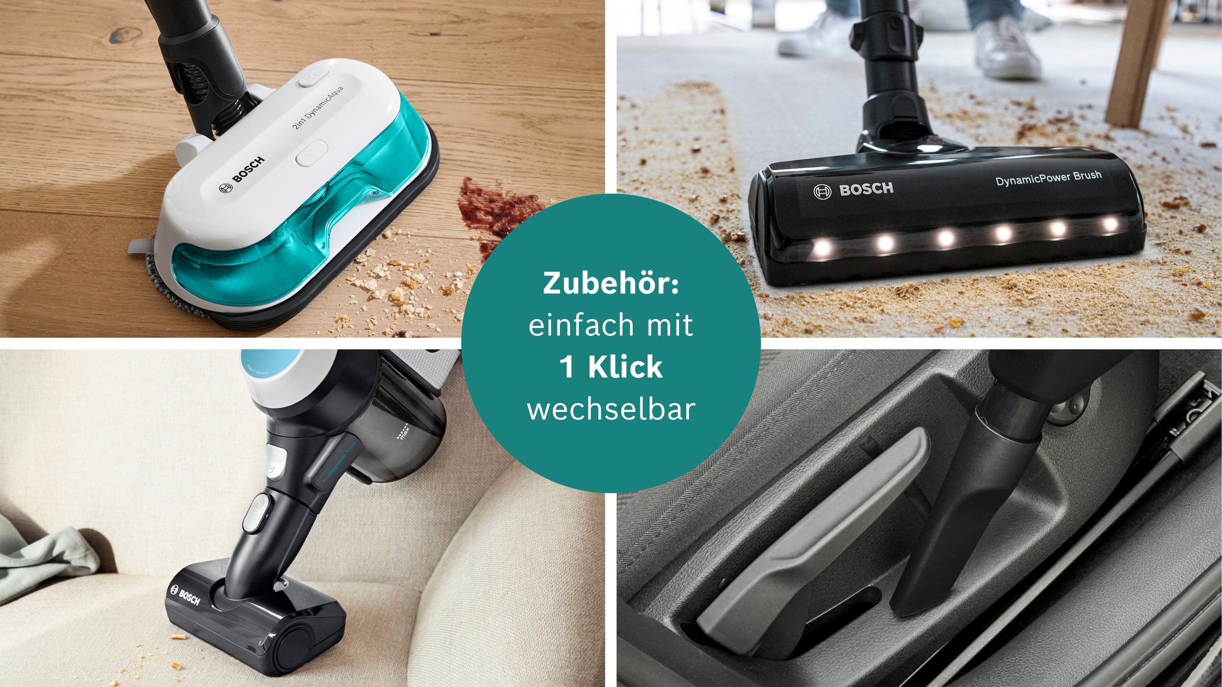 BOSCH Akku-Stielstaubsauger »Unlimited 7 ProHygienic Aqua BKS71HYG4, 2in1 Saugen & Wischen« Knickrohr, Hygiene-Filter, 10 J. Motorgarantie, Mini-Turbo-Düse, weiß