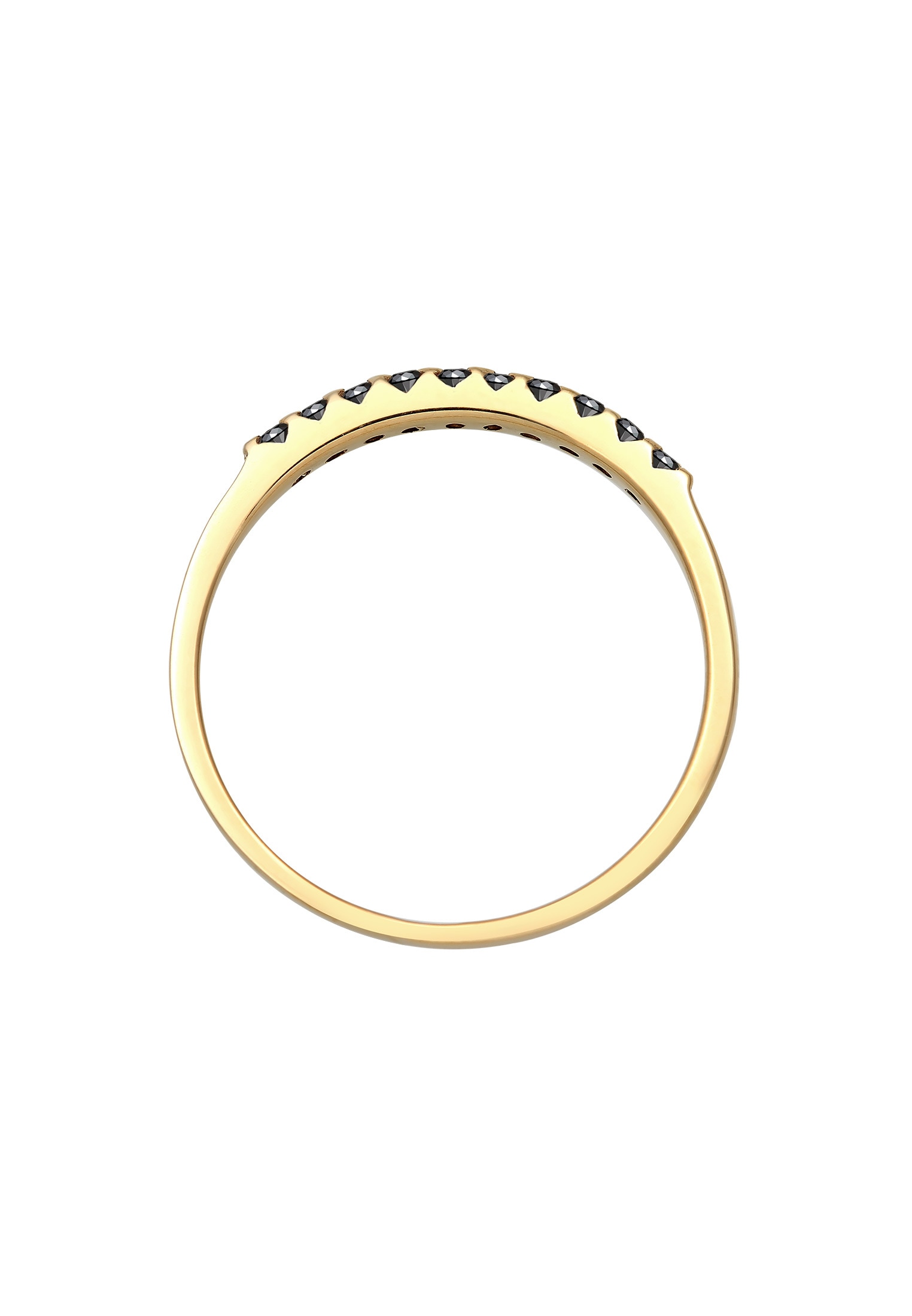 Elli DIAMONDS Diamantring »Diamant Schwarz Brillantschliff (0.15 ct) 375 Gelbgold«