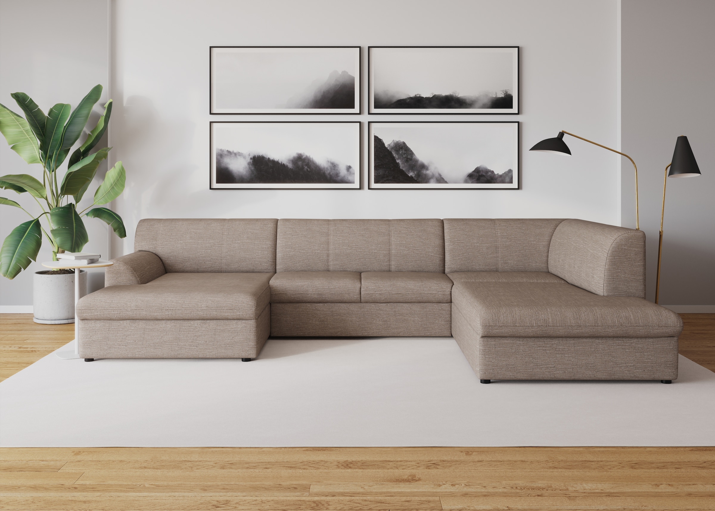 DOMO collection Wohnlandschaft »Topper, elegant und zeitlos, komfortabel, U günstig online kaufen