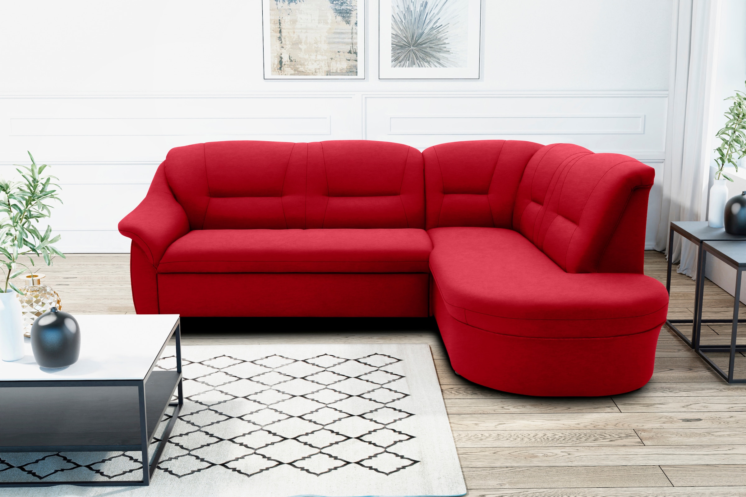 DOMO collection Ecksofa »Faenza für kleine Räume, Stellmaße 232,176cm, komf günstig online kaufen