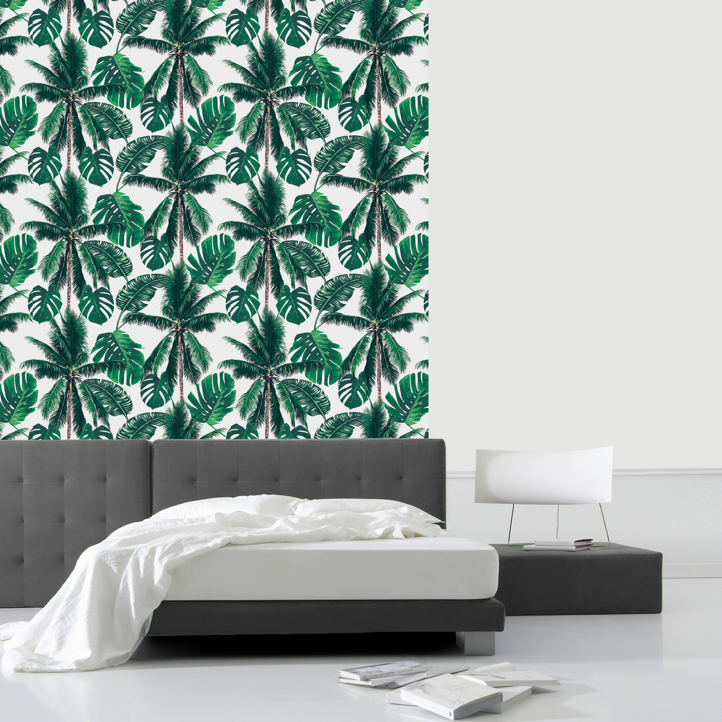 queence Vinyltapete »Palm Tree«, bedruckt-Motiv-botanisch-floral-gemustert- günstig online kaufen