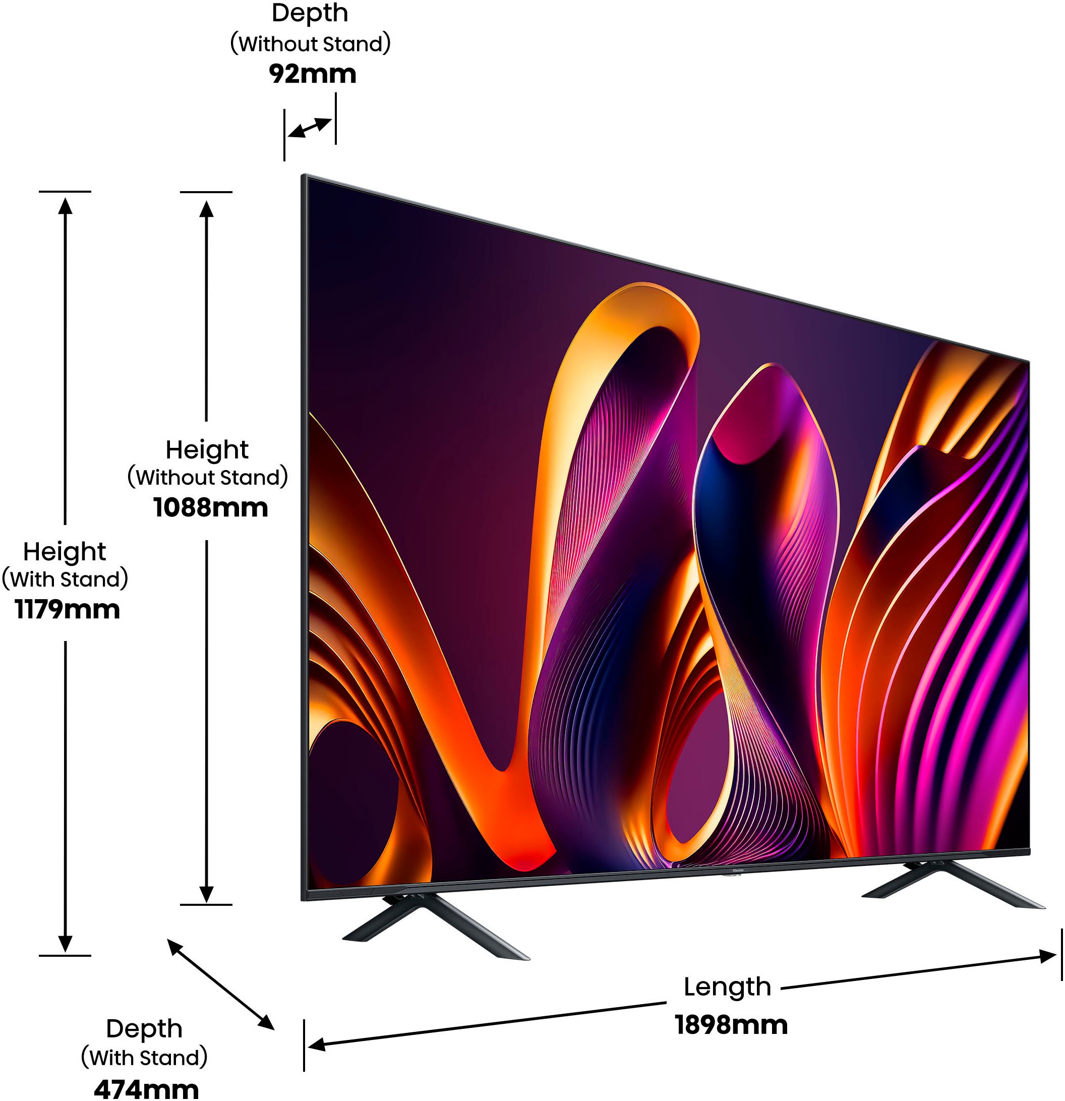 Hisense QLED-Fernseher »85E77NQ PRO«, 215 cm/85 Zoll, 4K Ultra HD, Smart-TV