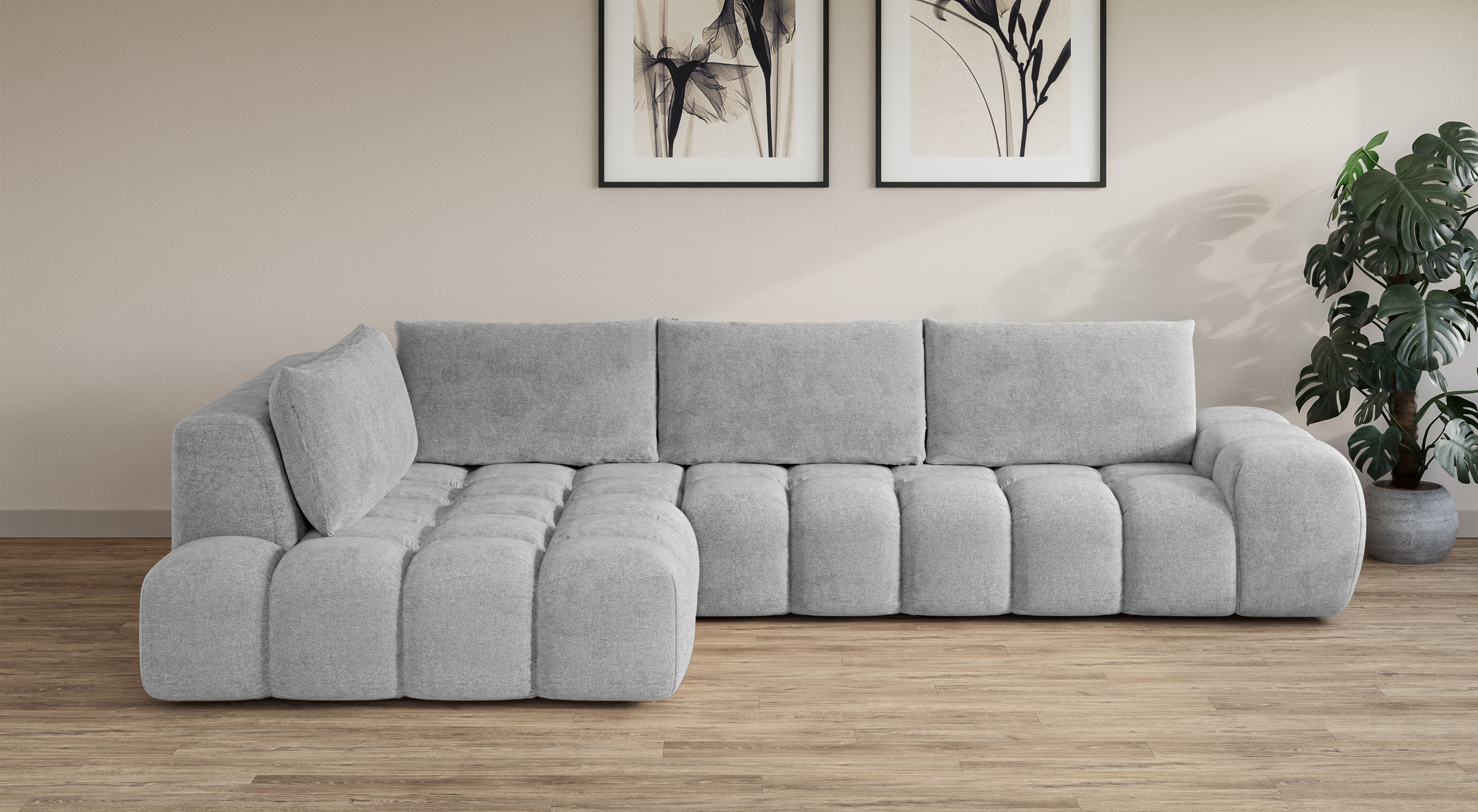 OTTO home Ecksofa »AZITA L-Form, XXL 352 cm Designsofa in Bubble-Opitk« los günstig online kaufen