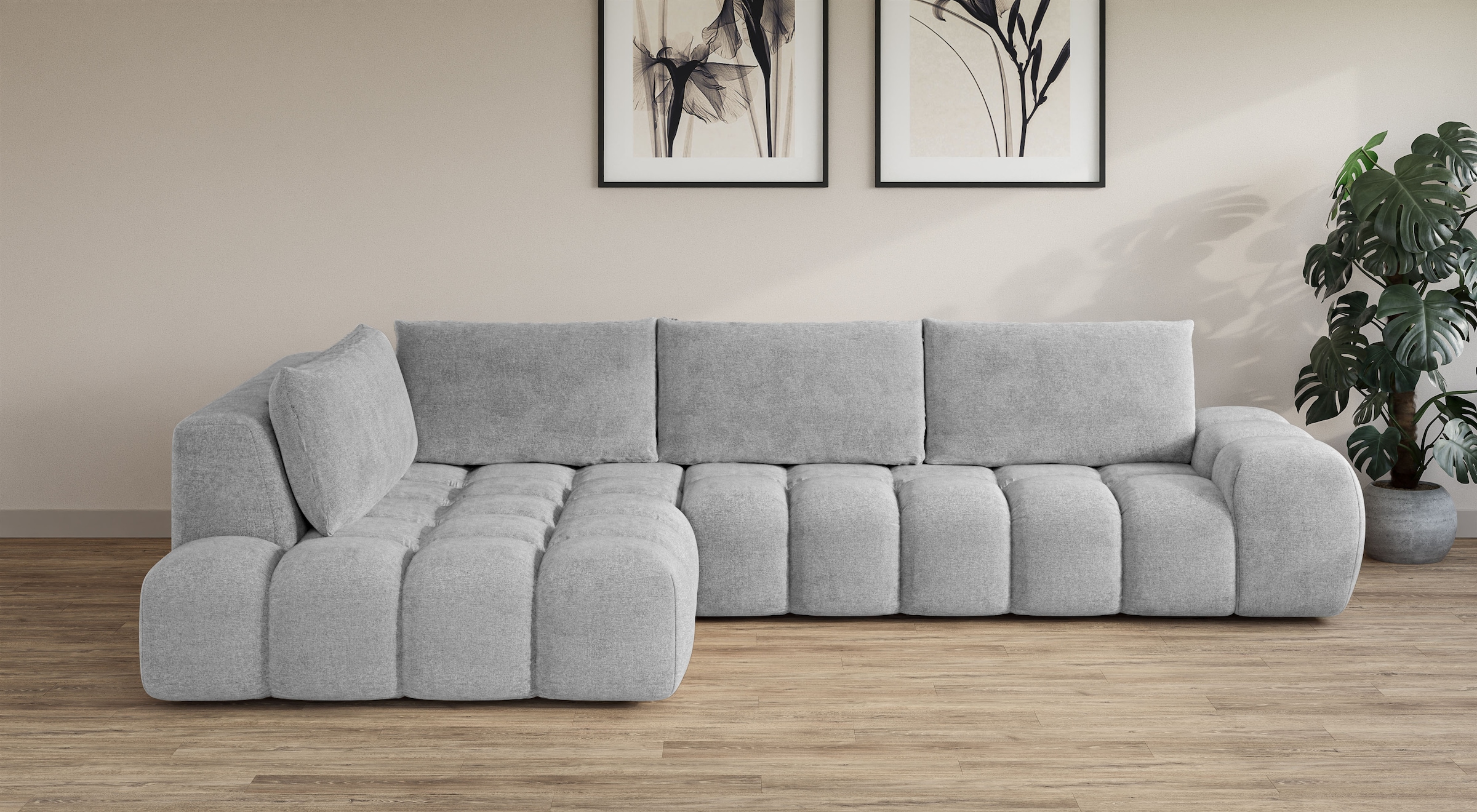 OTTO home Ecksofa »AZITA L-Form, XXL 352 cm Designsofa in Bubble-Opitk« los günstig online kaufen