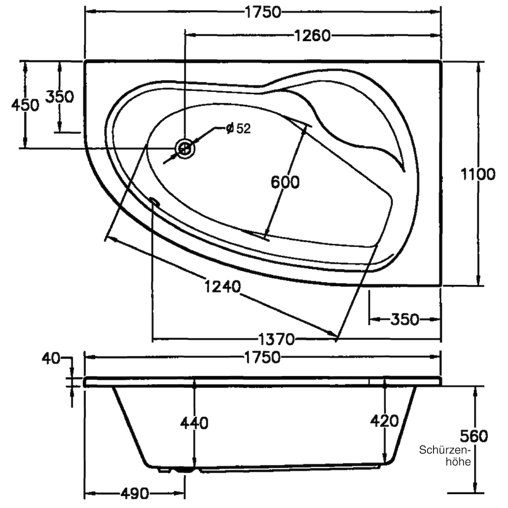 OTTOFOND Badewanne »Loredana«