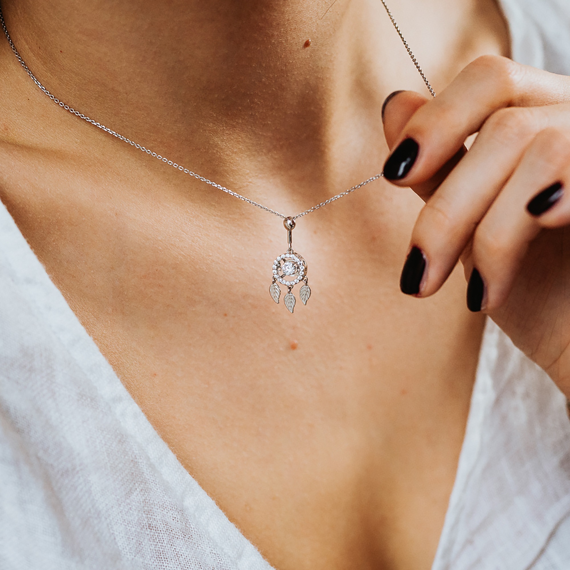 Julie Julsen Kette mit Anhänger »925/- Sterling Silber rhodiniert 19 Zirkonia«