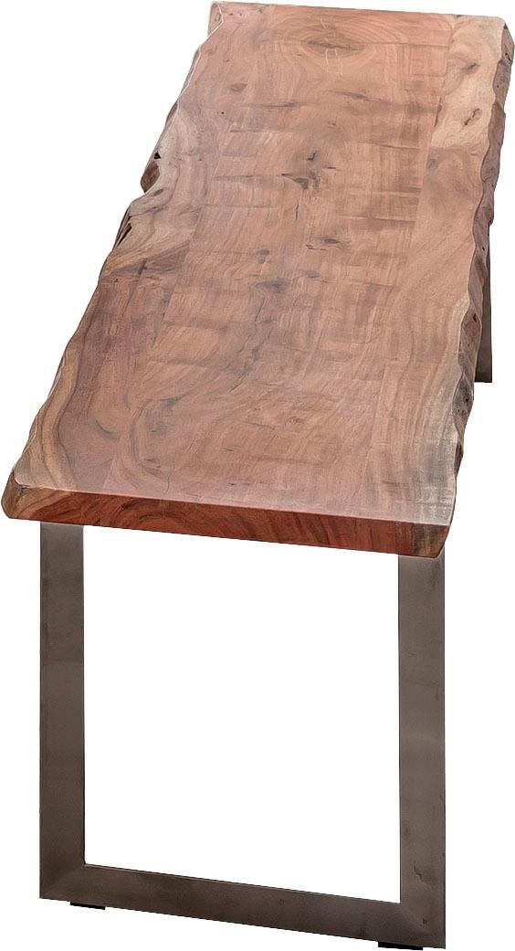 Home affaire Sitzbank »Manhattan«, mit Baumkantenoptik und Gestell U-Form aus Edelstahl