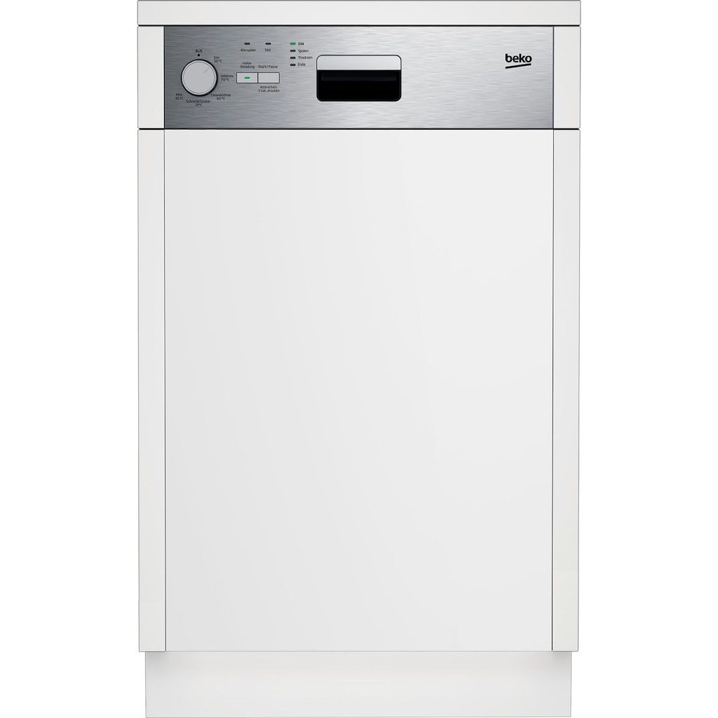 BEKO teilintegrierbarer Geschirrspüler »DSS05011X«, DSS05011X, 10 Maßgedecke, mit Kontrollanzeige