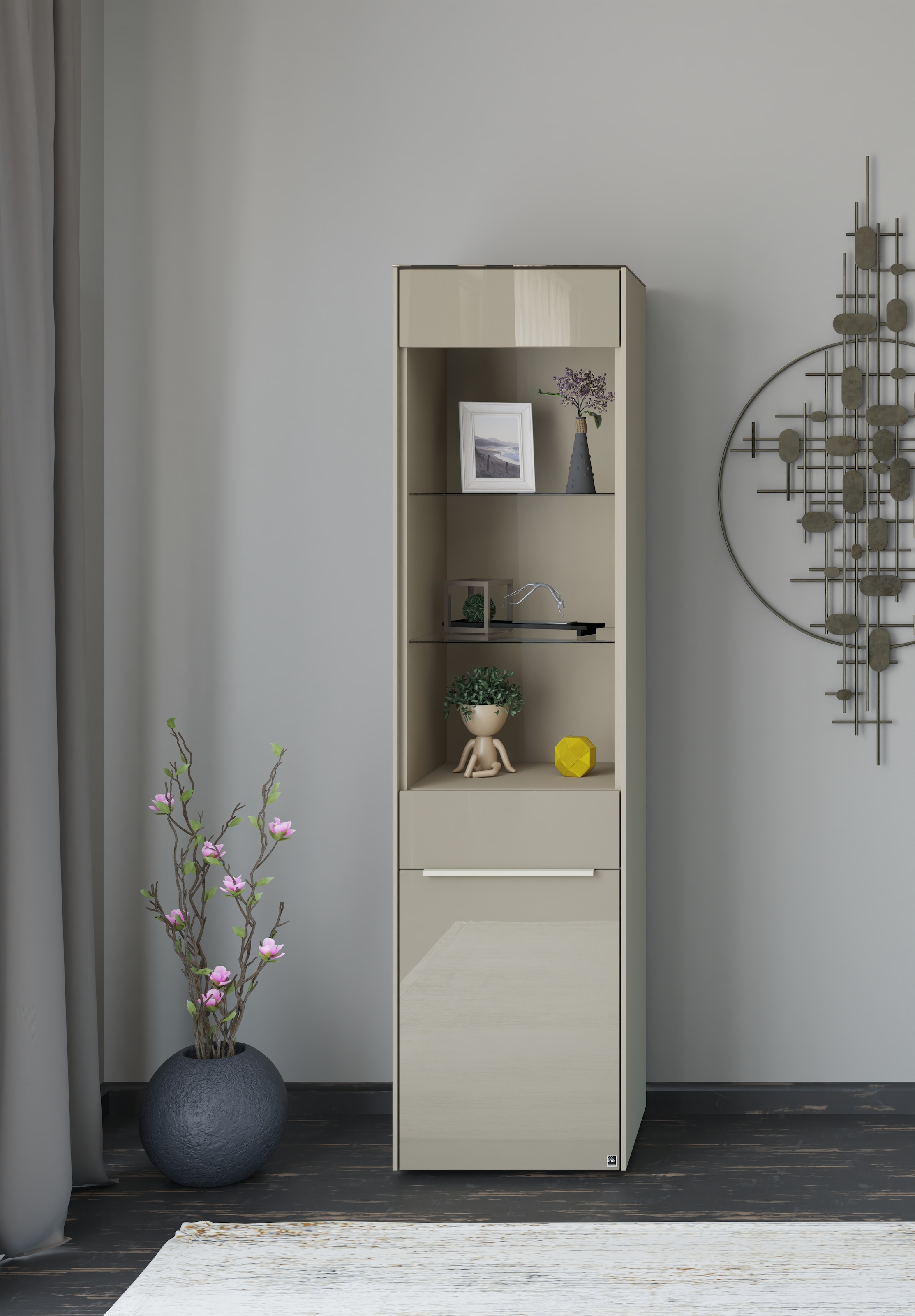 set one by Musterring Standvitrine »Reno« 1 Stk. tlg. Mit Gleitern und in verschiedenen Farben erhältlich