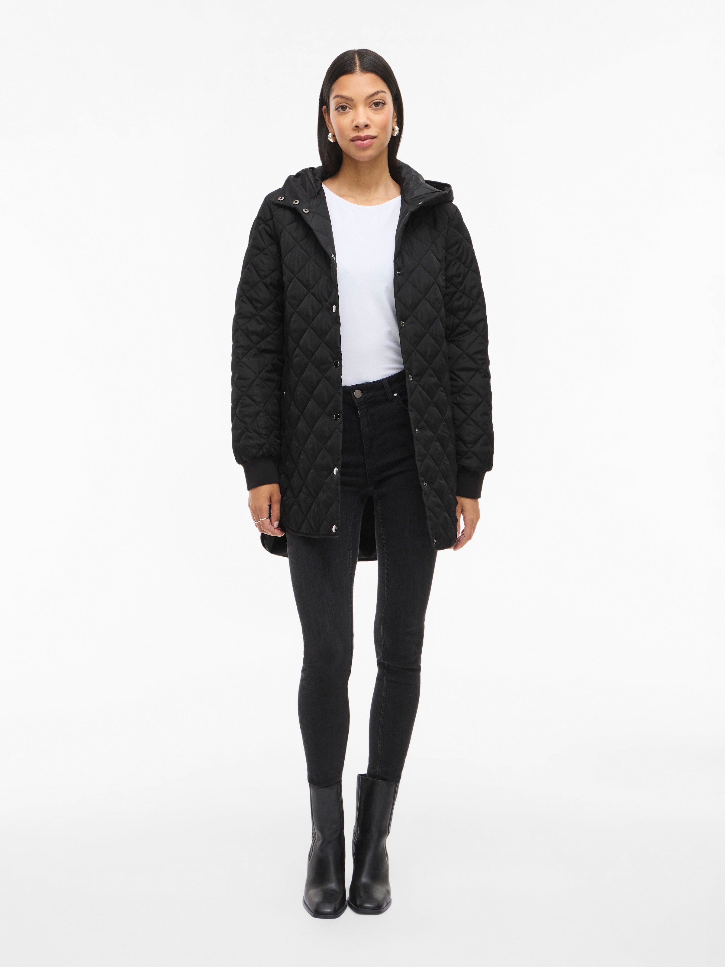 Vila Steppjacke »VITATE L/S HOODED JACKET - NOOS« mit Kapuze Kunstfaser