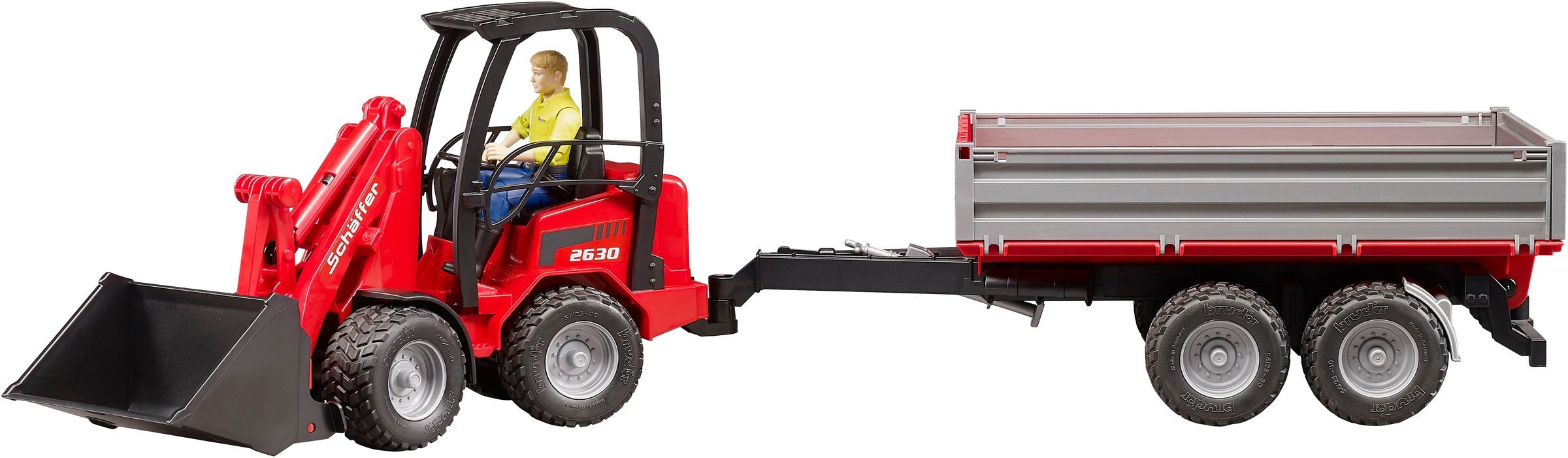 Bruder® Spielzeug-Bagger »Schäffer Hoflader 2630 mit Figur und Zubehör (02191)«, Made in Europe