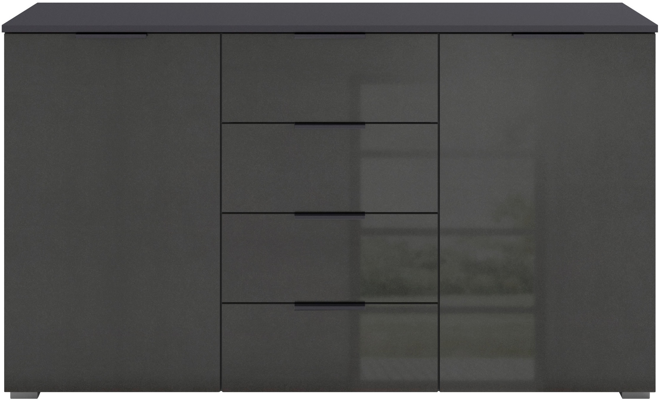 rauch Kombikommode »Sideboard Schubladenkommode AGORDO mit Dekor- oder Hochglanzfront«, (in zwei Griff-Farben, Breite 120 cm inkl. Soft-Close-Funktion), vier große Schubladen, mit insgesamt 4 Einlegeböden MADE IN GERMANY