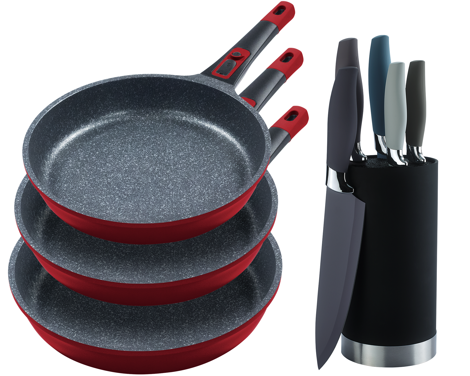 KING Pfannen-Set »»Moonscape 3er«, inkl. Messer-Set« Aluminiumguss Set, 3 P günstig online kaufen