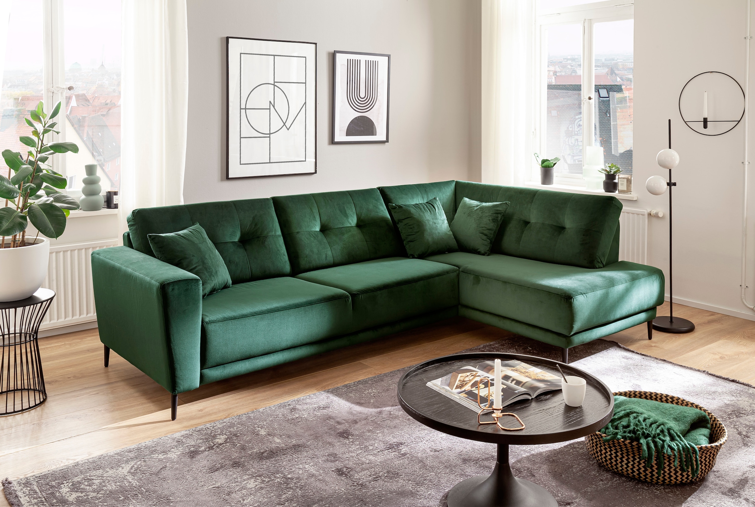 Trends by HG Polsterecke »Barcelona L-Form«, mit Metallfuss, frei im Raum s günstig online kaufen