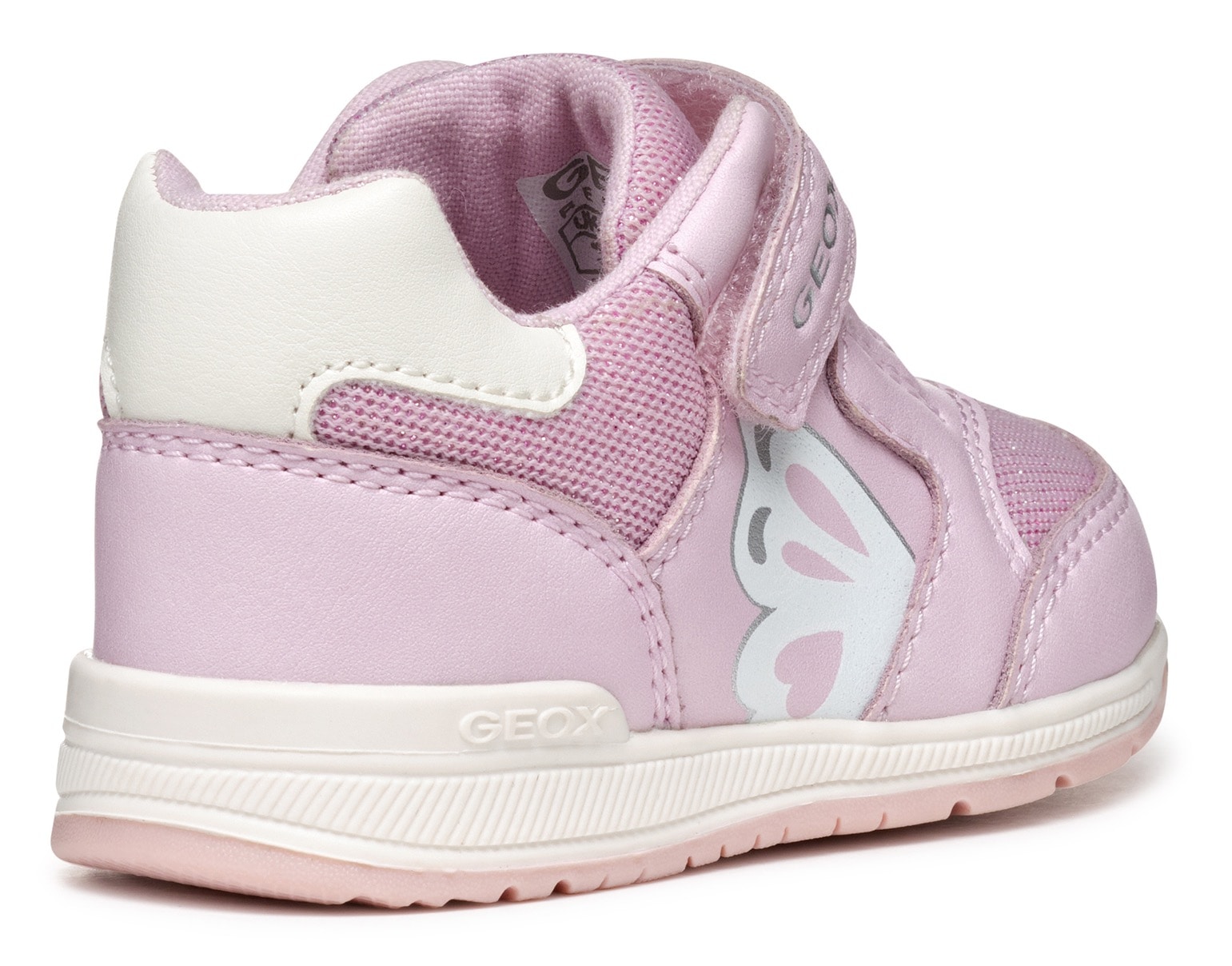 Geox Lauflernschuh »B RISHON GIRL«, Klettschuh, Mädchenschuh mit feinem Glitzer und Schmetterlings Motiv