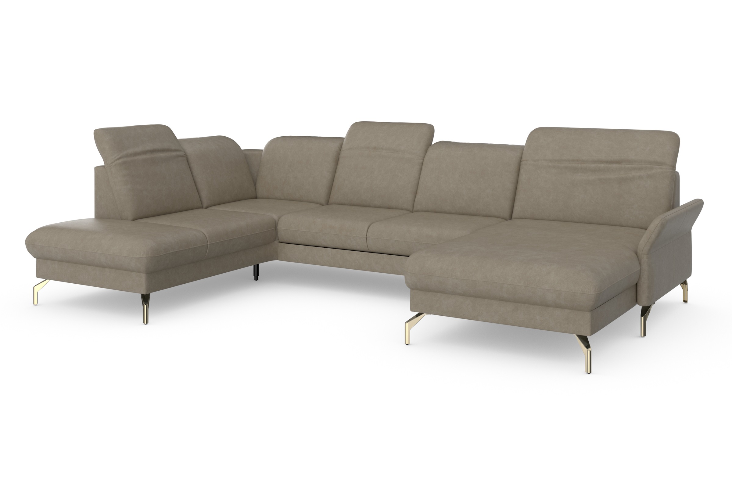 sit&more Wohnlandschaft »Fashion U-Form«, wahlweise mit Kopfteilverstellung, Vorziehsitz, motorisch, Nickelfüße