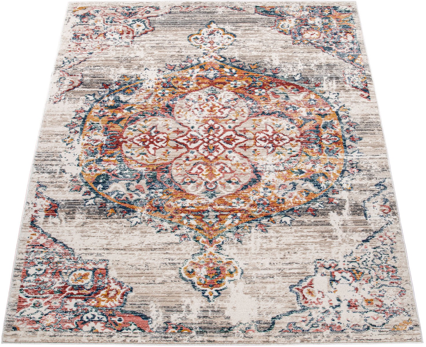 Paco Home Teppich »Herbete 733«, rechteckig, 8 mm Höhe, Kurzflor, Orient-Optik, Vintage Design
