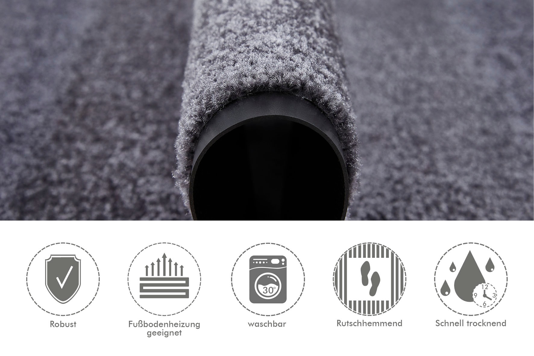Andiamo Fußmatte »Super Wash & Clean, Made in Belgium«, rechteckig, 7 mm Höhe, Schmutzfangmatte, Uni Farben, rutschhemmend, waschbar