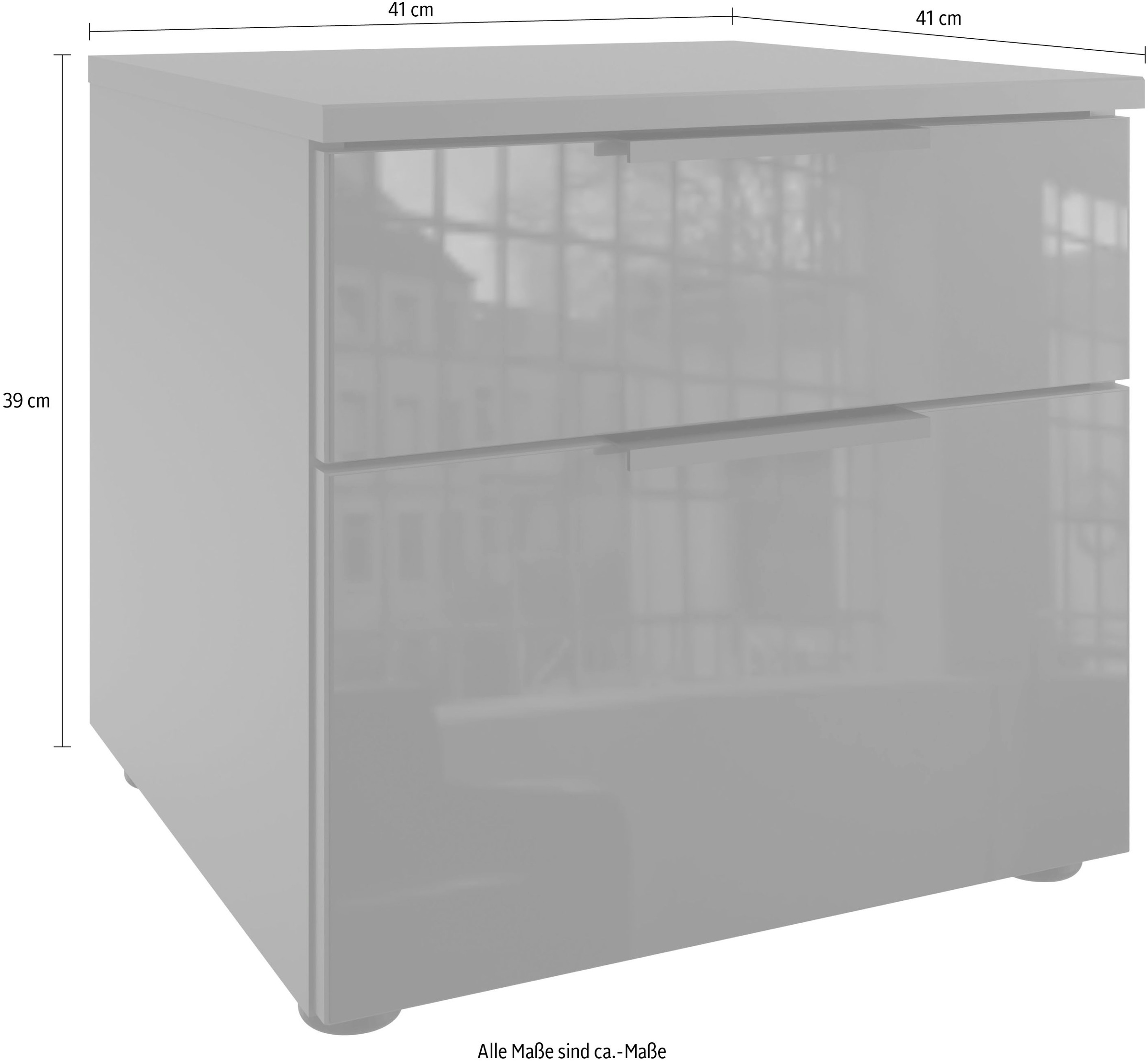 Wimex Nachtkommode »Level36 black C by fresh to go« Nachttisch mit Glaselementen auf der Front, soft-close Funktion