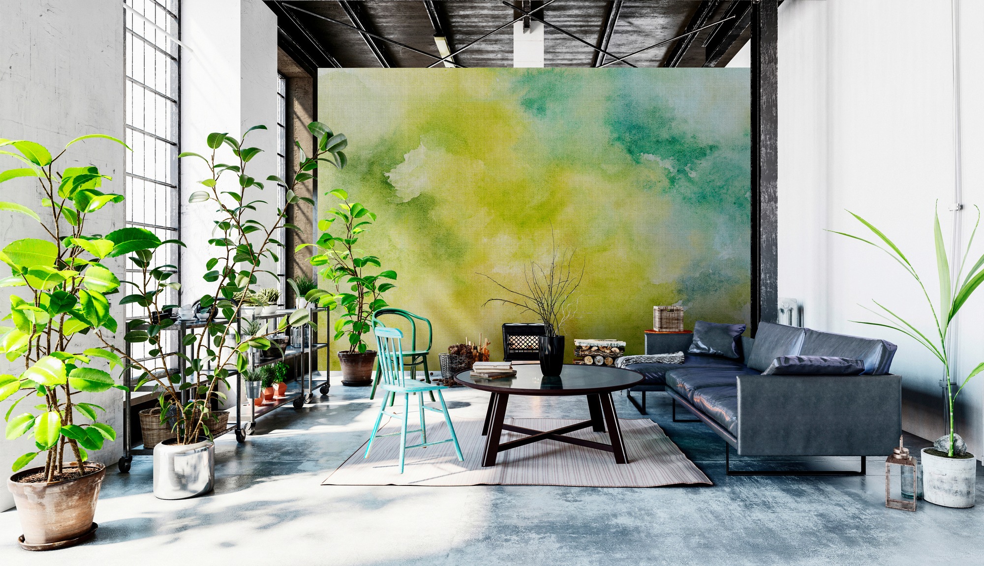 living walls Fototapete »Walls by Patel Watercolours 3«, Vlies, Wand, Schräge