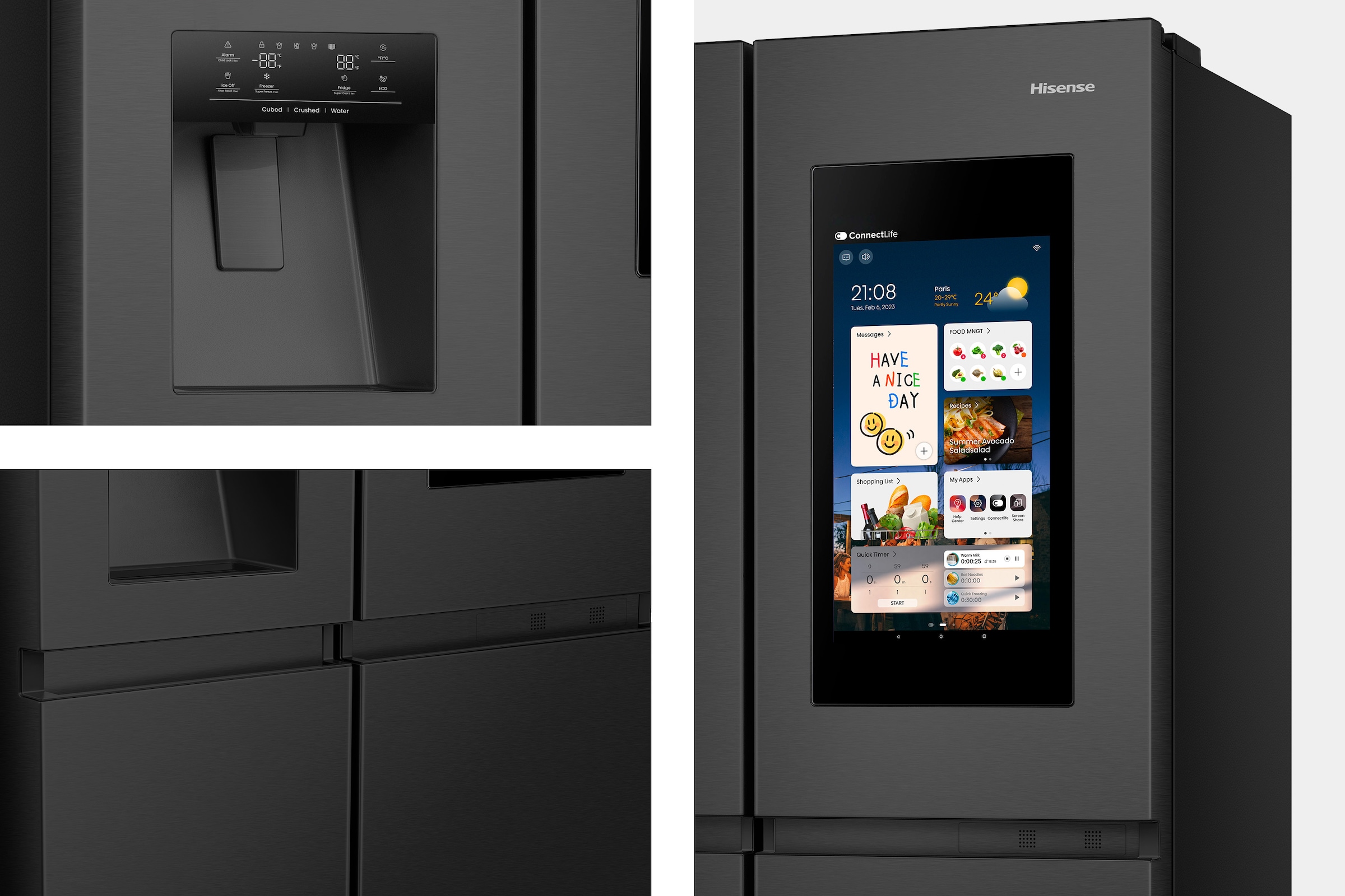Hisense Side-by-Side »RS9P628GPFE«, großes SMART-Display