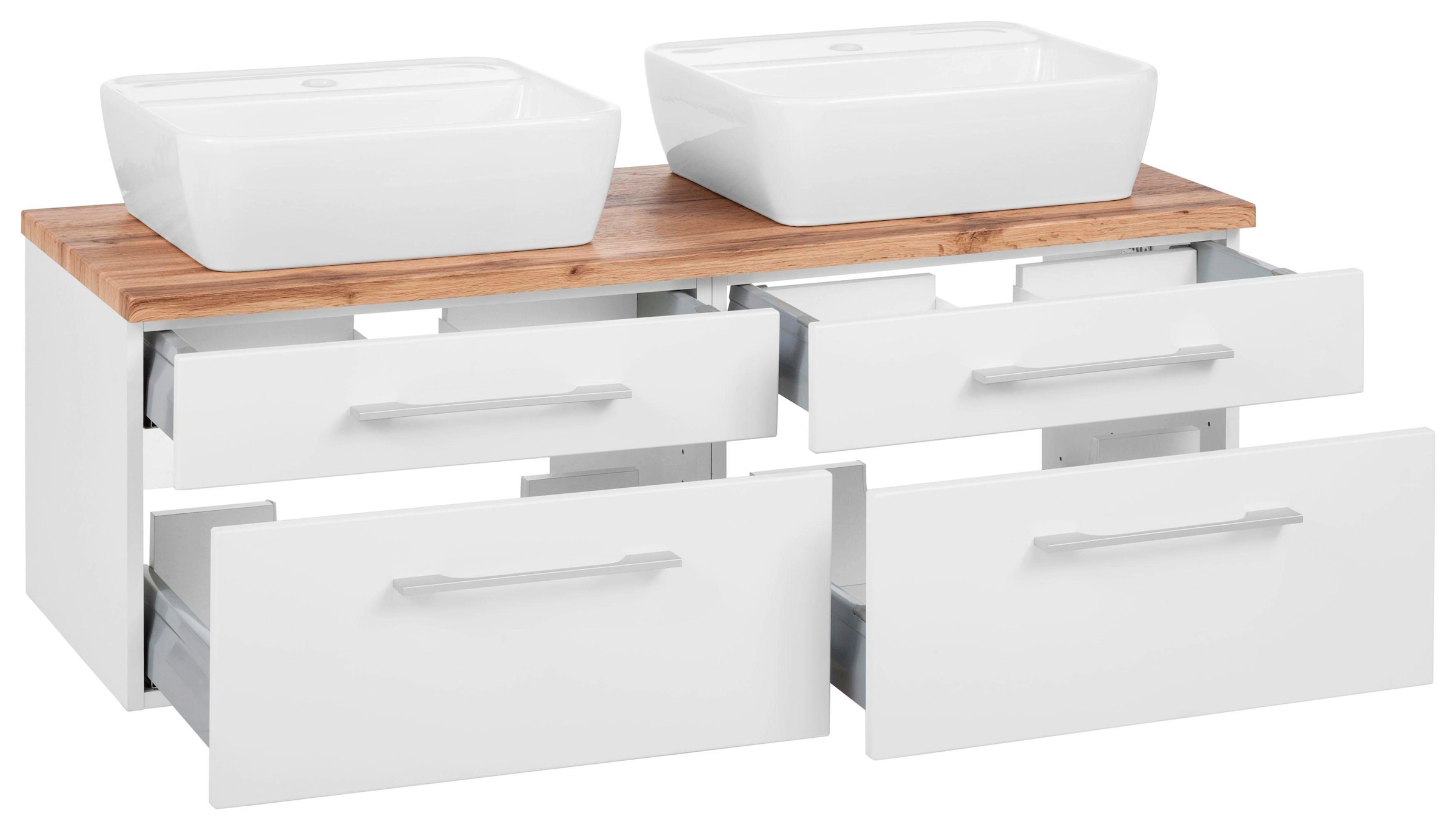 welltime Waschbeckenunterschrank »Davos«, Badmöbel, Waschtisch inkl. Waschbecken, Breite 120 cm