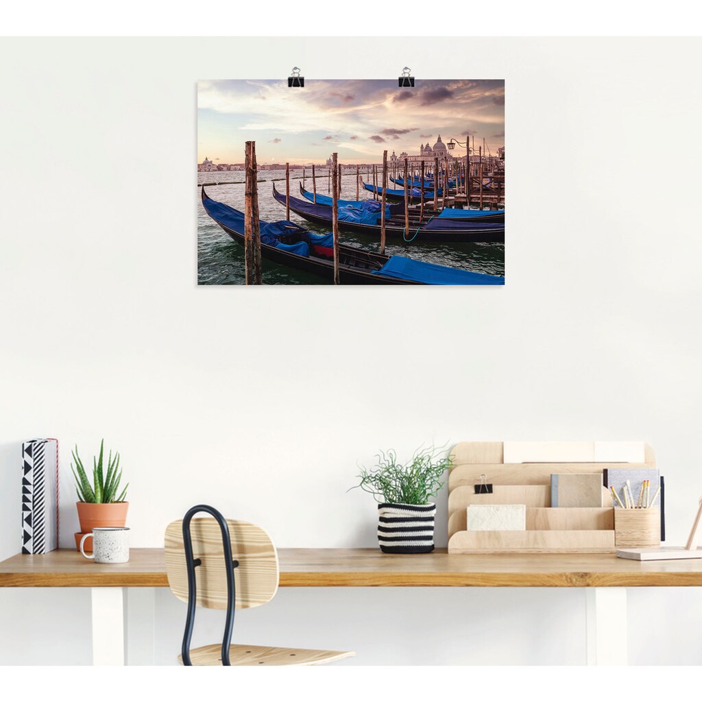 Artland Poster »Venedig Gondeln«, Bilder von Booten & Schiffen, (1 St.)