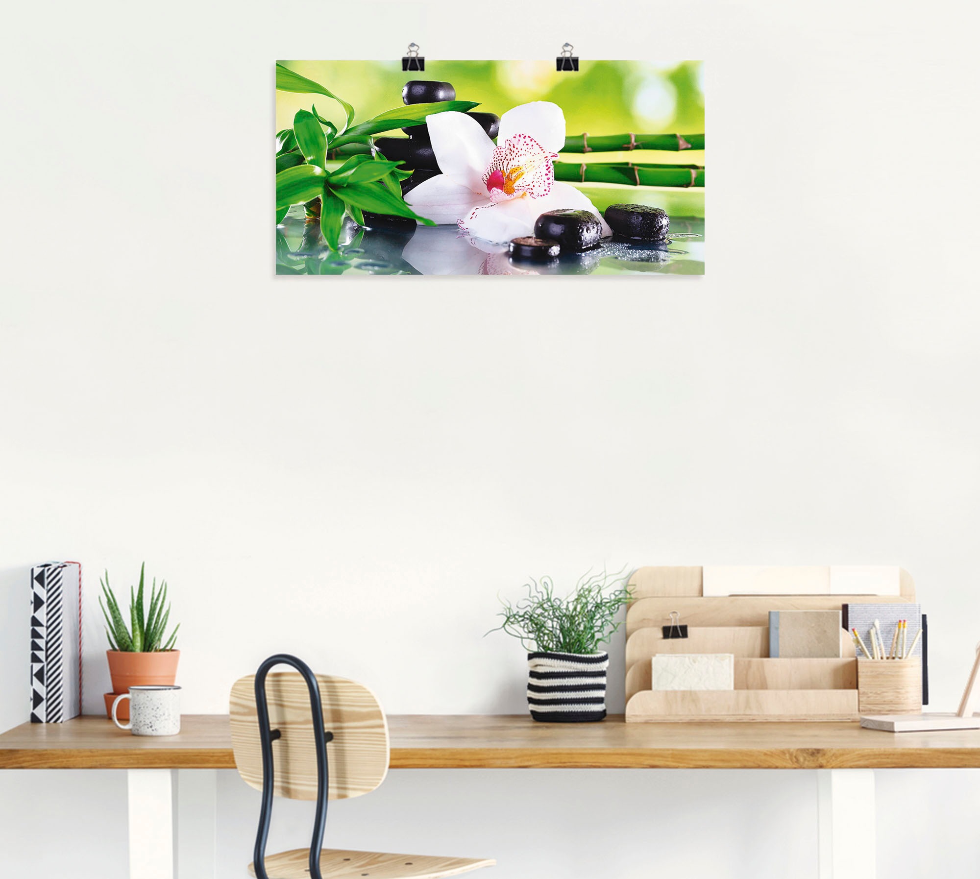 Artland Wandbild »Spa Steine Bambus Zweige Orchidee«, Zen, (1 St.), als Alu günstig online kaufen