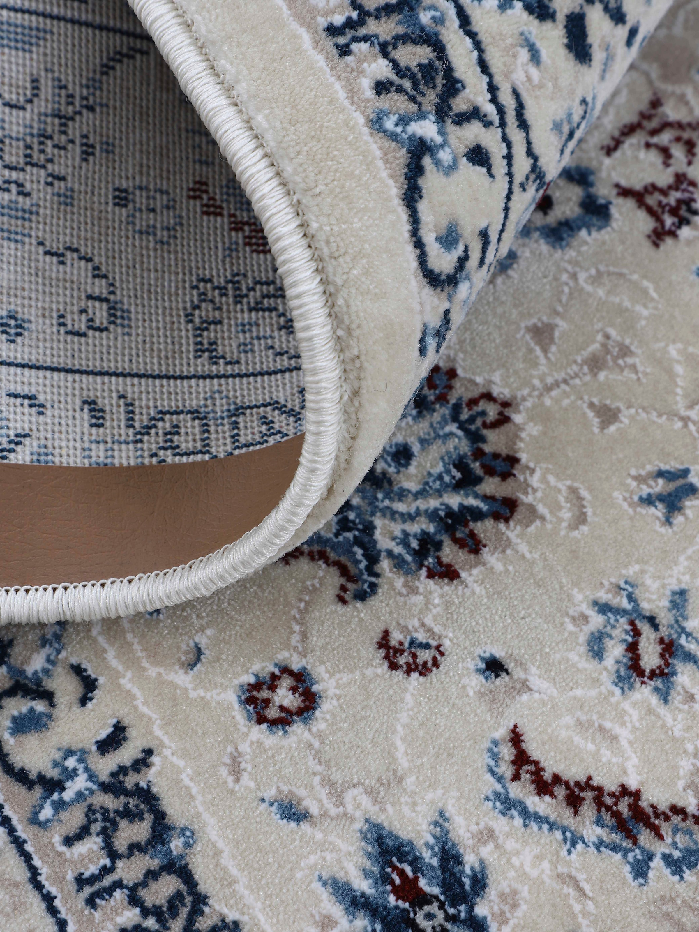 carpetfine Teppich »Nain Diane,  auch als Läufer«, rechteckig, 8 mm Höhe, Kurzflor mit Fransen, Vintage Orient Look, Wohnzimmer