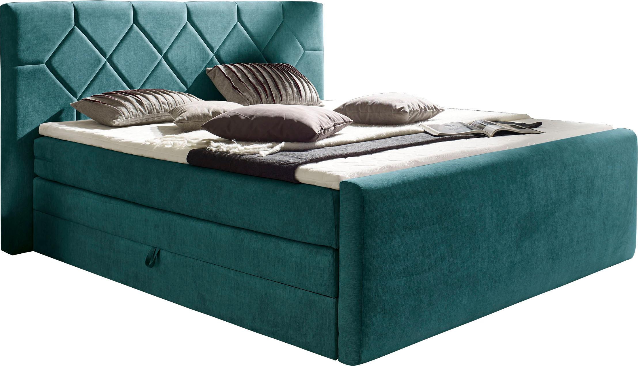 PLACES OF STYLE Boxspringbett "Atlanta" inklusive Topper und Bettkasten günstig online kaufen