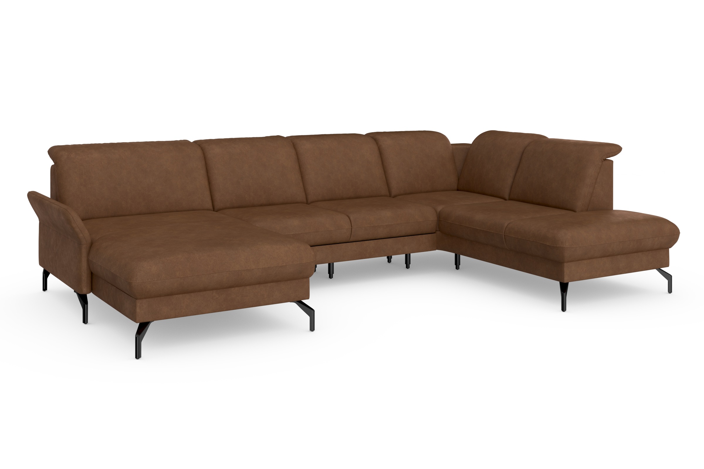 sit&more Wohnlandschaft »Fashion U-Form«, wahlweise mit Kopfteilverstellung, Vorziehsitz, motorisch, Metallfüße