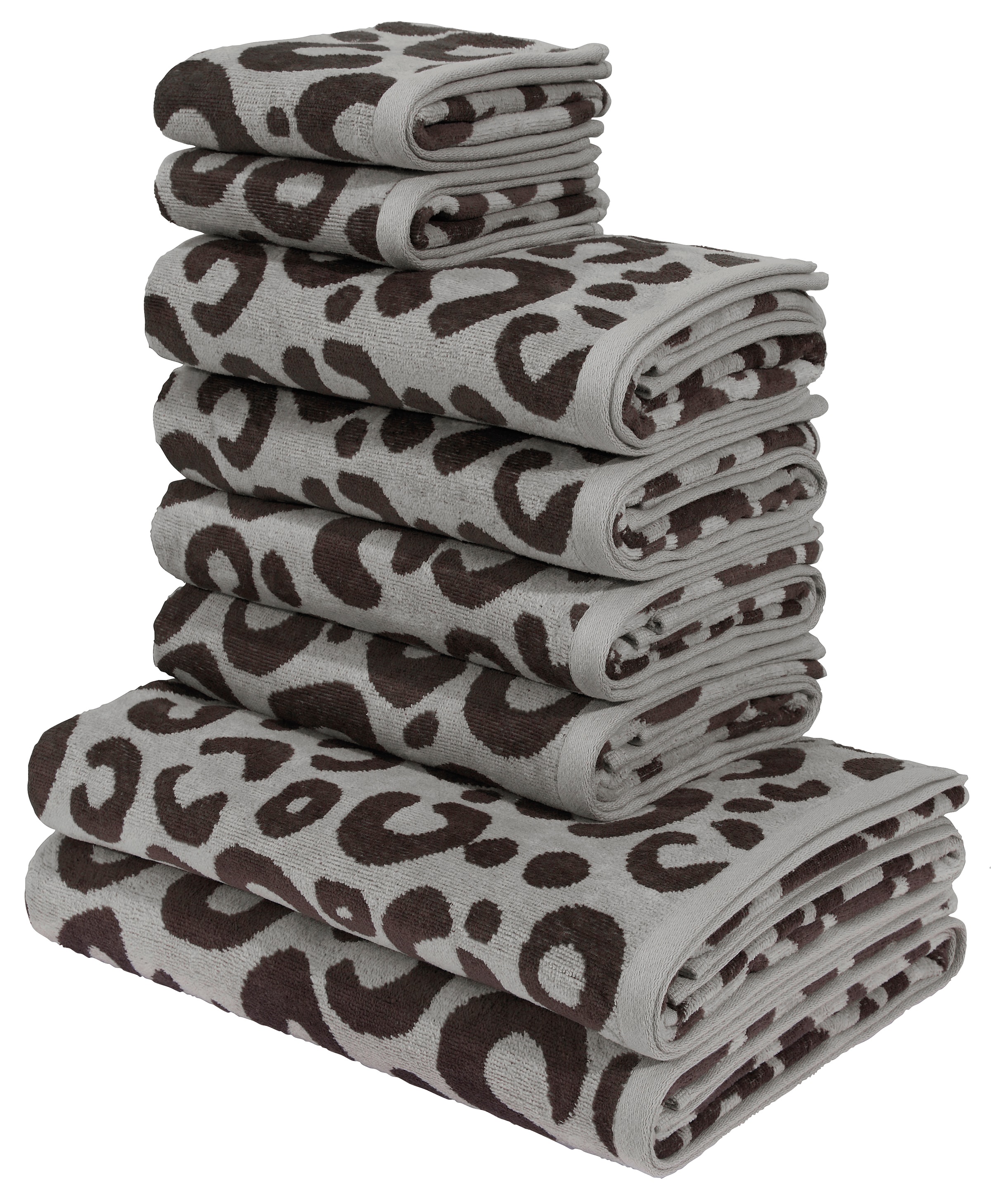 my home Handtuch Set »Anna Leopardmuster, 8-tlg Handtuch-Set, 100% Baumwoll günstig online kaufen
