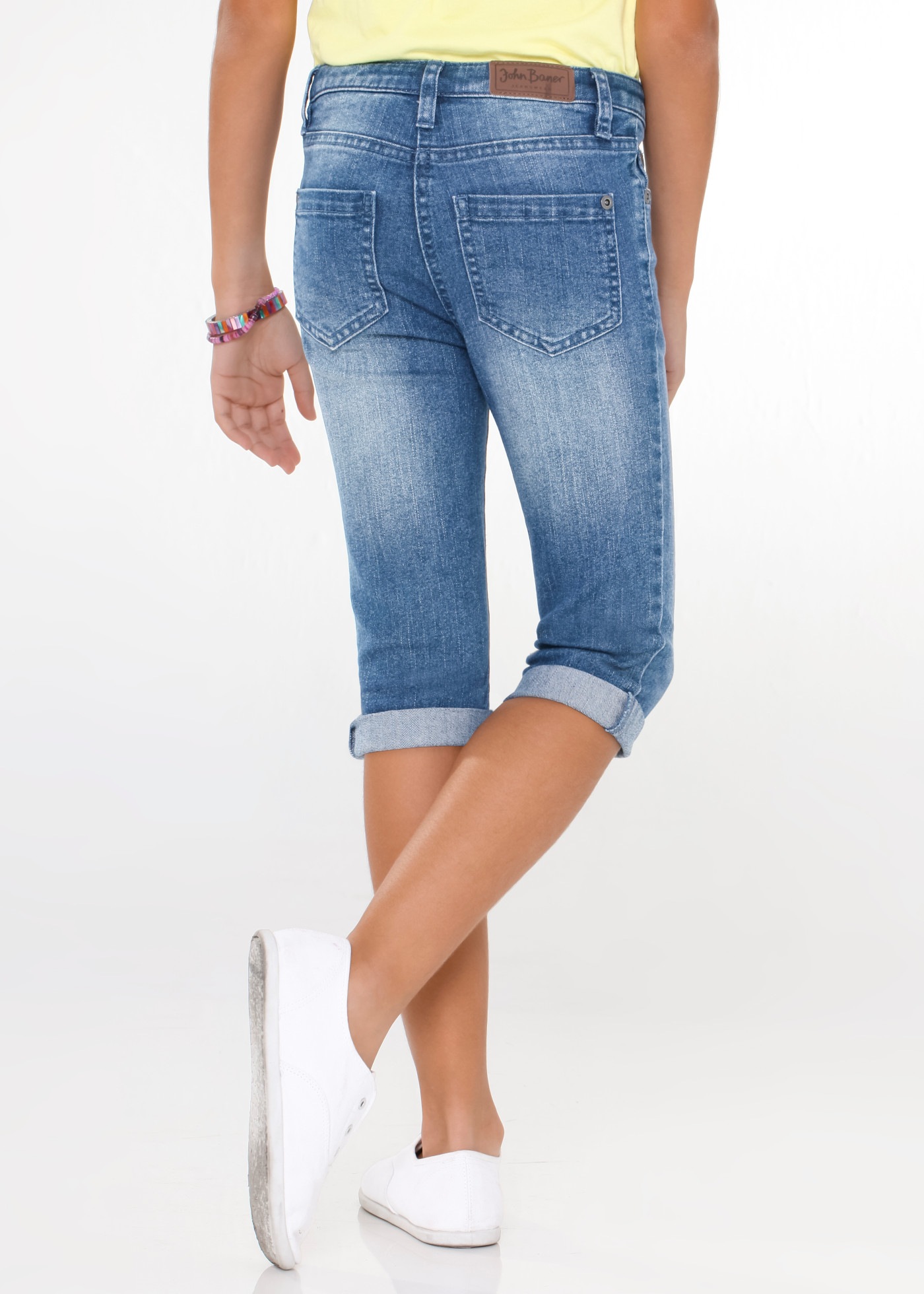 bonprix Caprijeans schmale Passform im Slim Fit, mit Krempelsaum an den Beinenden
