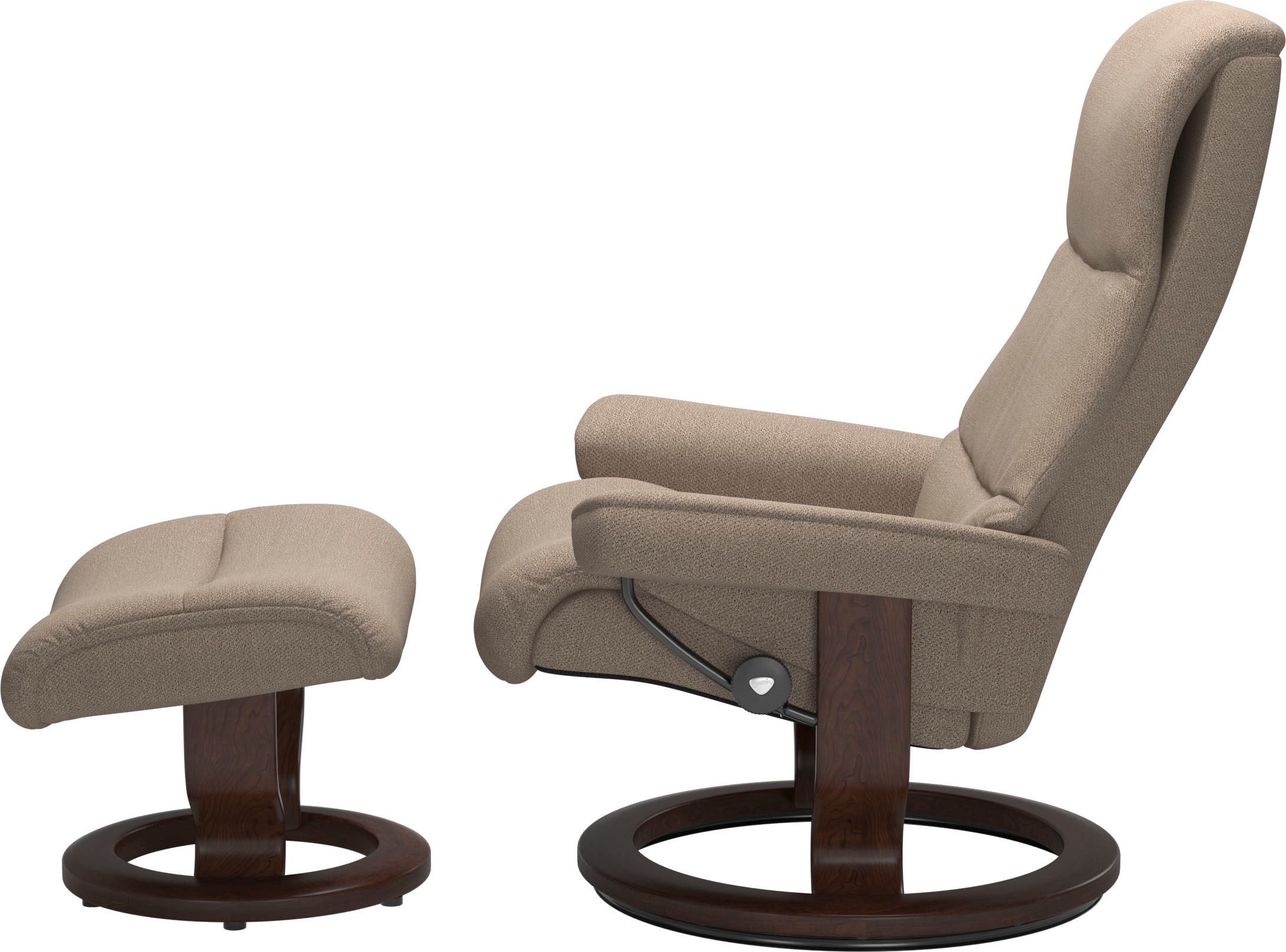 Stressless® Relaxsessel »View«, (Set, Relaxsessel mit Hocker), mit Classic Base, Größe M,Gestell Braun