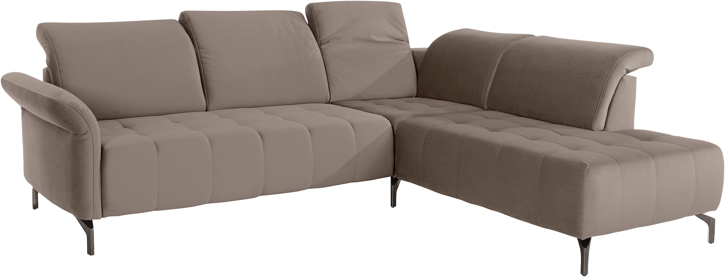 INOSIGN Ecksofa »Fresh L-Form«, Federkern, wahlweise Kopfteilverstellung und motorischer Vorziehsitz
