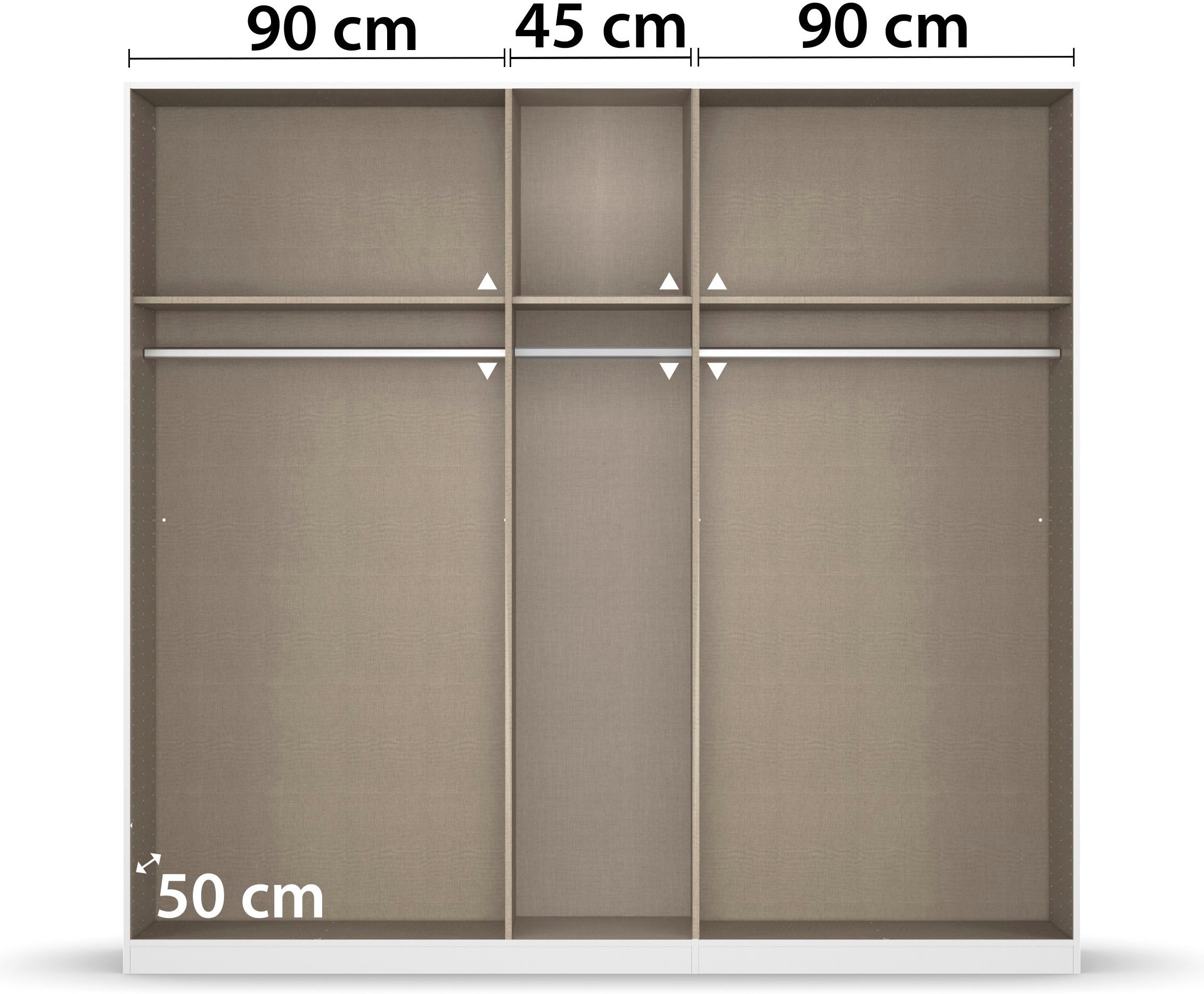 rauch Kleiderschrank »Drehtürenschrank Schrank Garderobe Wäscheschrank Schlafzimmer AVOLA«, (in 3 verschiedenen Ausstattungen BASIC/CLASSIC/PREMIUM), mit hochwertigen Stangengriffen in Schwarz aus Metall MADE IN GERMANY
