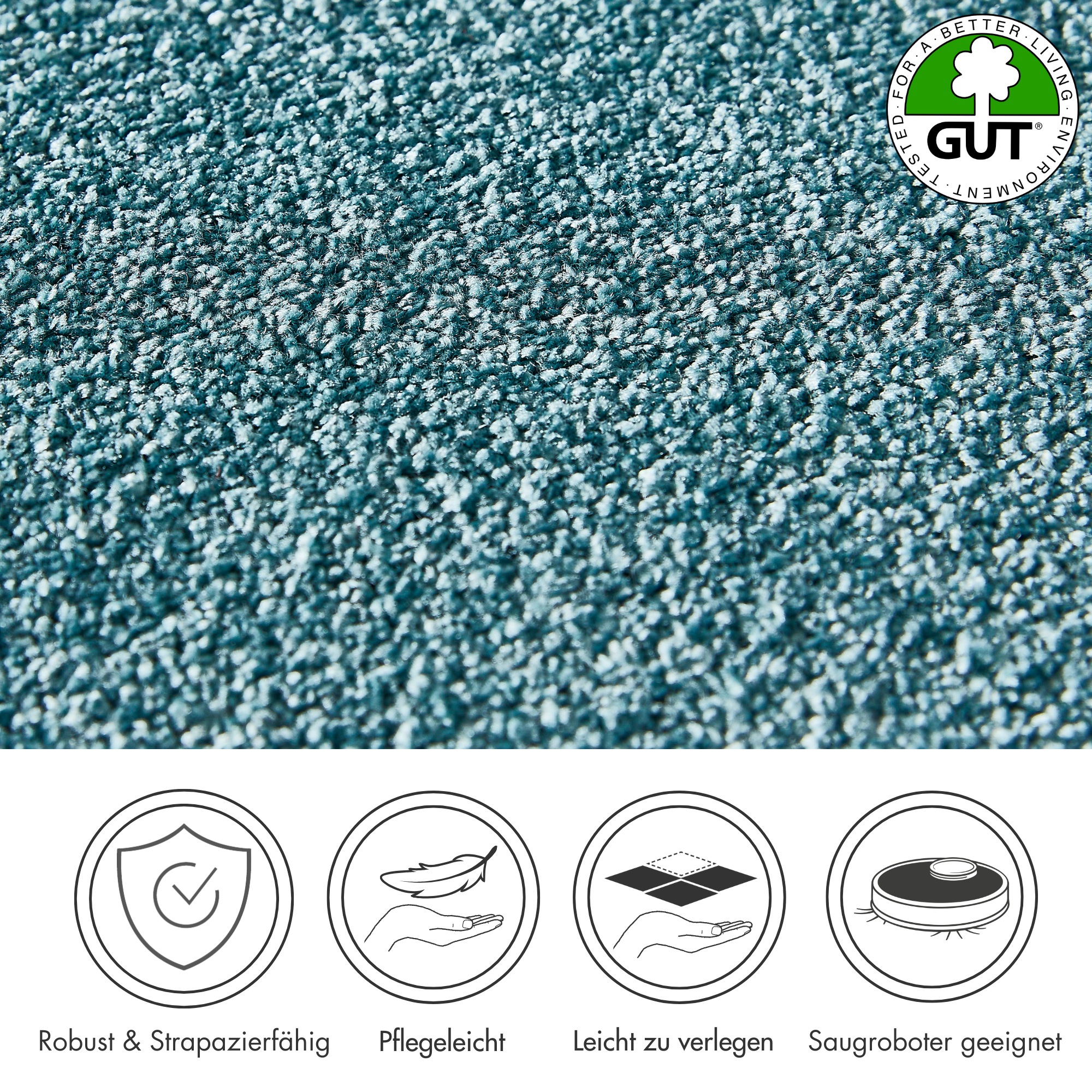 Andiamo Teppichboden »Verona, Velours, Made in Belgium«, rechteckig, 6 mm Höhe, Uni Farben, Breite 400 cm oder 500 cm, strapazierfähig, pflegeleicht