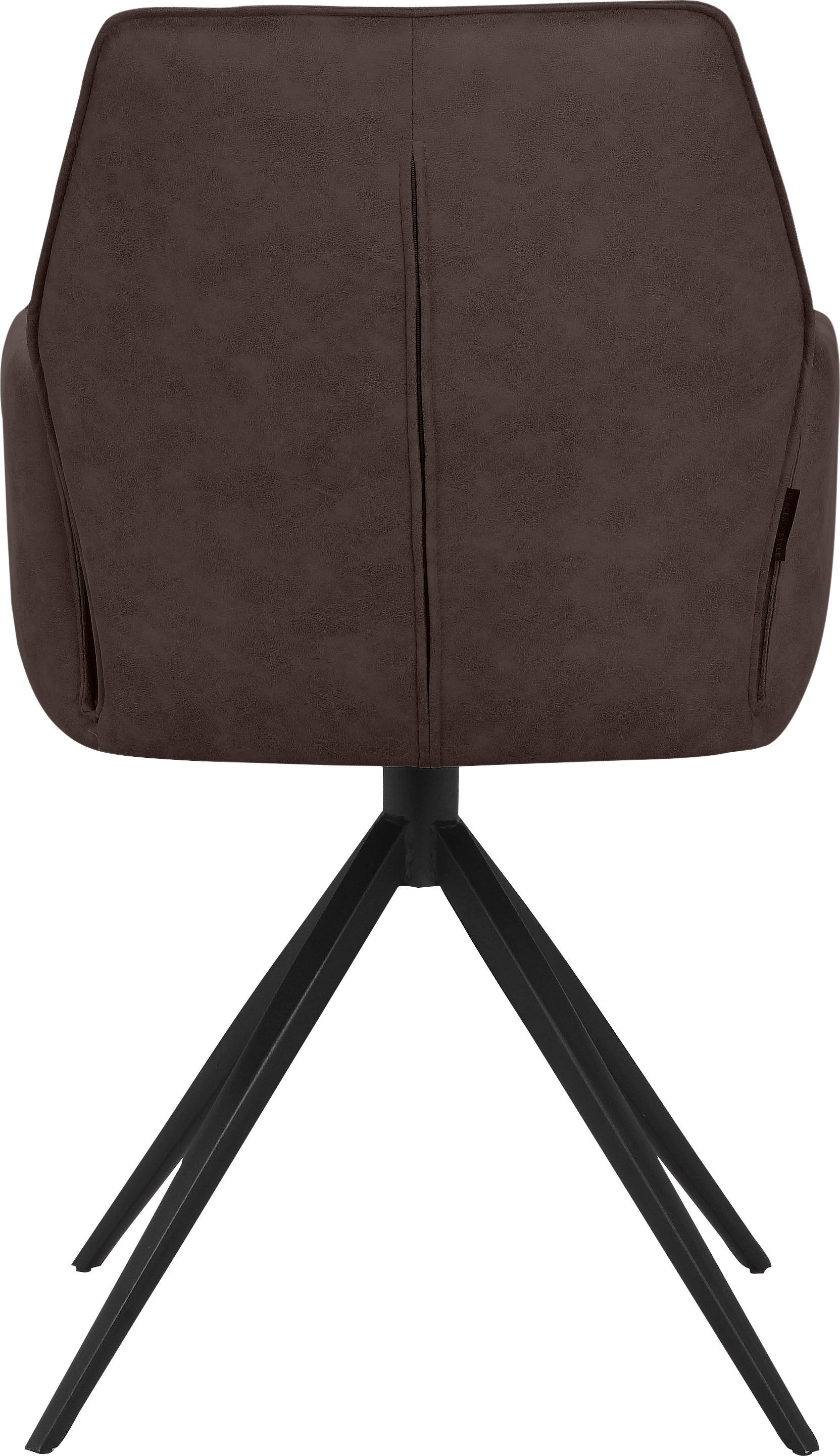 PLACES OF STYLE Esszimmerstuhl »Ozias« () Sitz und Rücken gepolstert, Gestell aus Metall schwarz, Sitzhöhe 50 cm, 2er Set