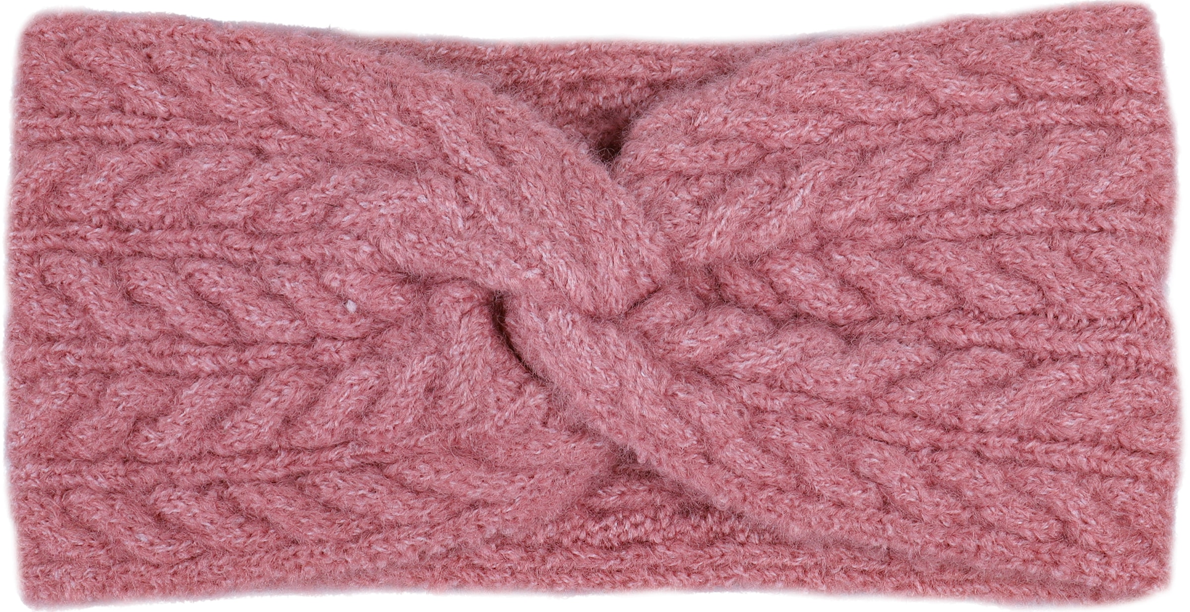 CAPELLI NEW YORK Stirnband mit Zopfmuster, Feinstrick, wärmend, Knotendesign old rose