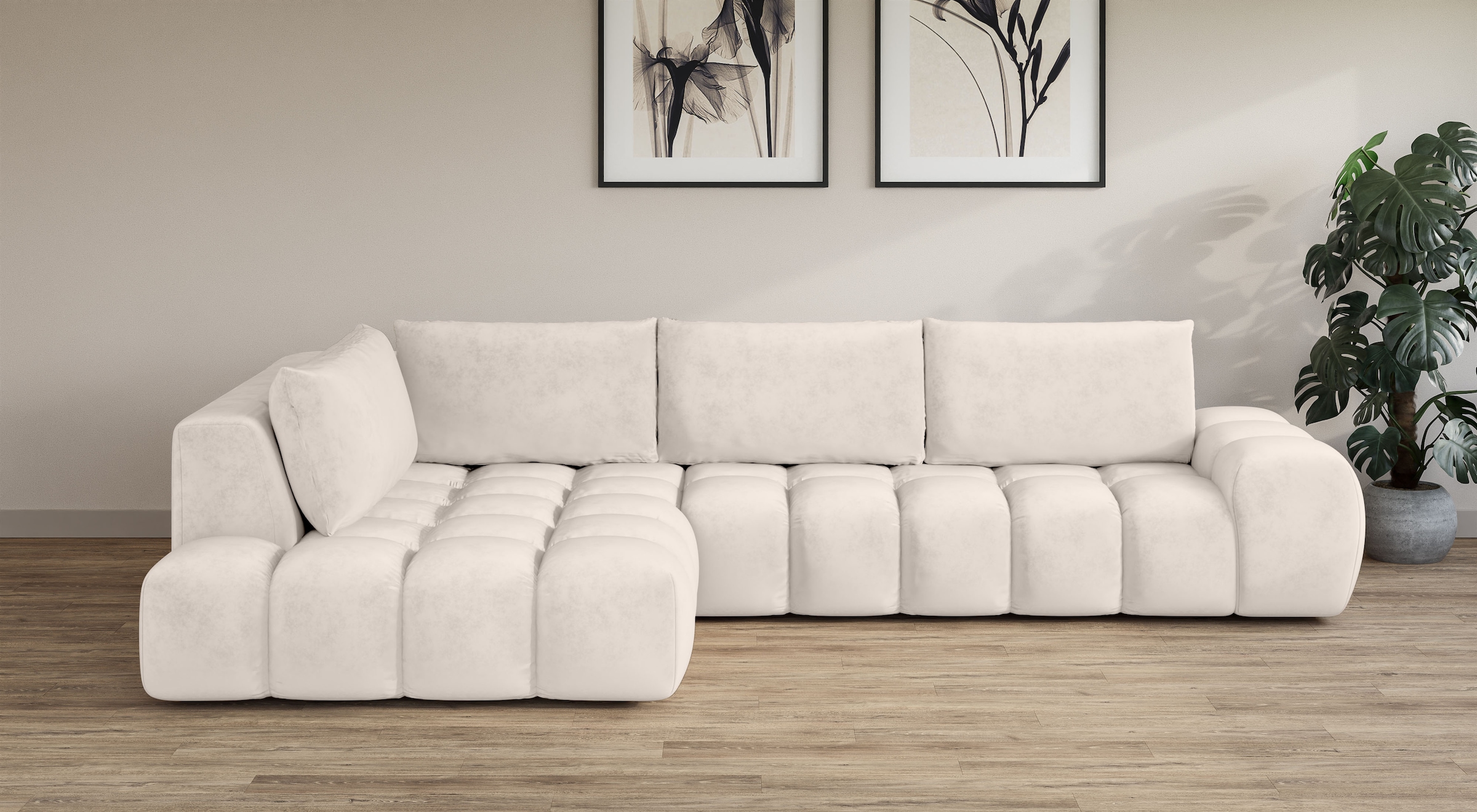 OTTO home Ecksofa »AZITA L-Form, XXL 352 cm Designsofa in Bubble-Opitk« los günstig online kaufen