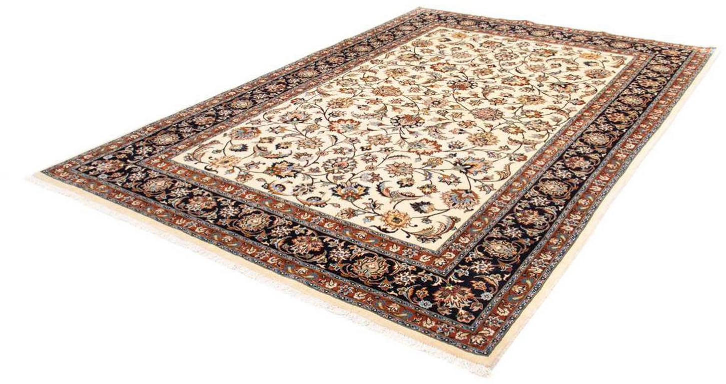 morgenland Wollteppich »Kaschmar Medaillon Beige 305 x 205 cm«, rechteckig, günstig online kaufen