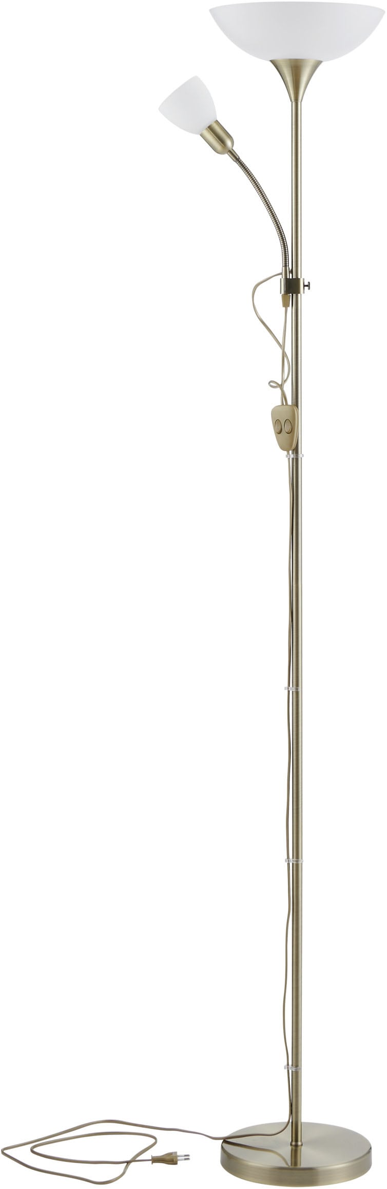 EGLO Stehlampe »UP 2 Stehlampe - Stahl - E27;E14 - 1X60W;1X18W - IP20« LED-Modul 1 Stk. Standleuchte, Leselampe, Wohzimmer, Schlafzimmer, H176,5 x Ø27,5 cm