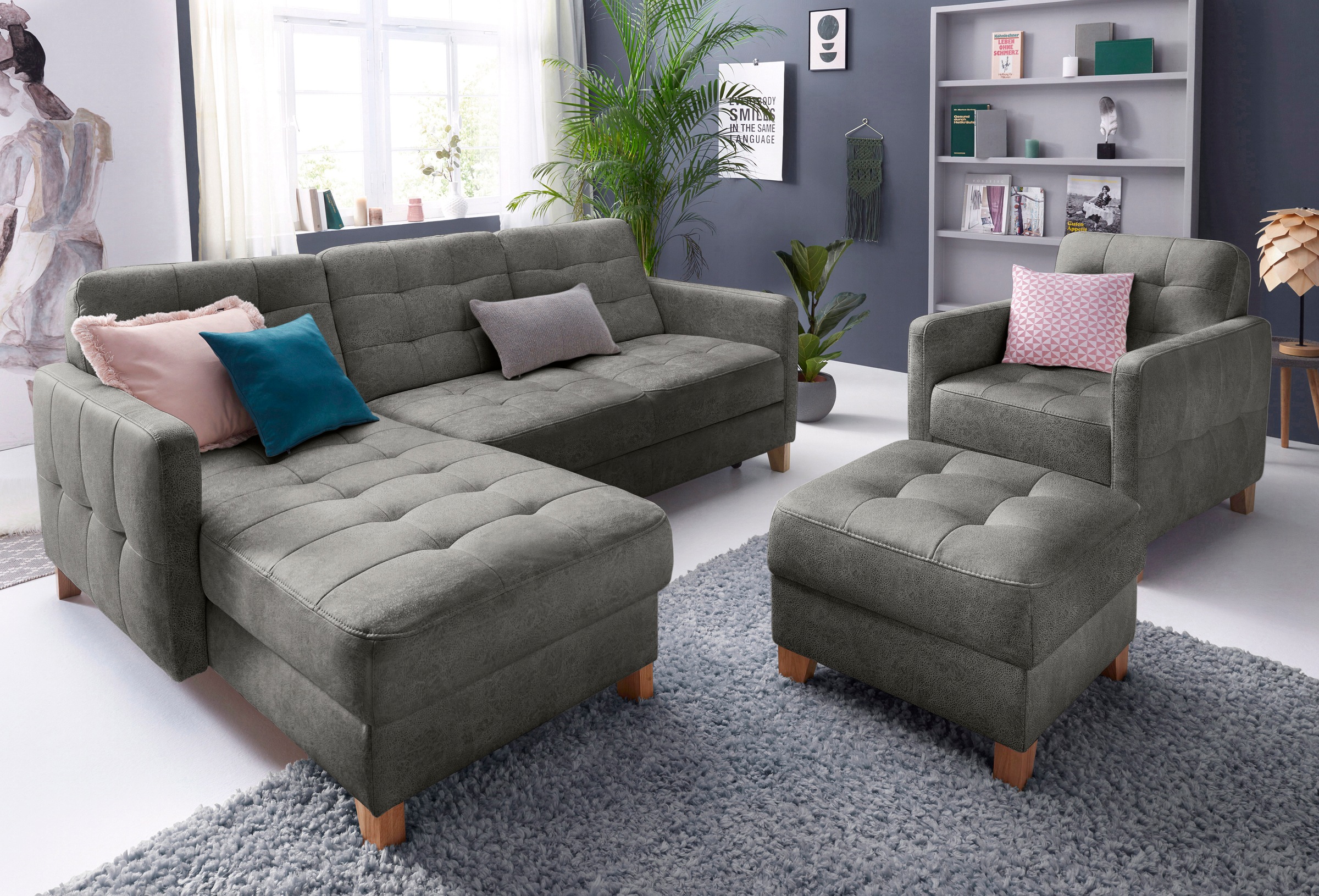 exxpo - sofa fashion Hocker »Elio bequemer Sitzkomfort und aufwendiger Detailverarbeitung«, mit Staufach unter der Sitzfläche