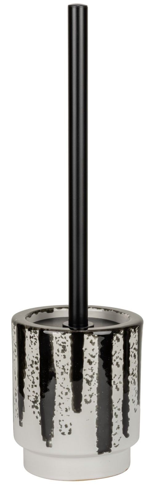 WENKO WC-Garnitur »Subiza« aus Edelstahl | Keramik | Kunststoff handbemalte Keramik, Toilettenbürste mit Kunststoffabdeckung