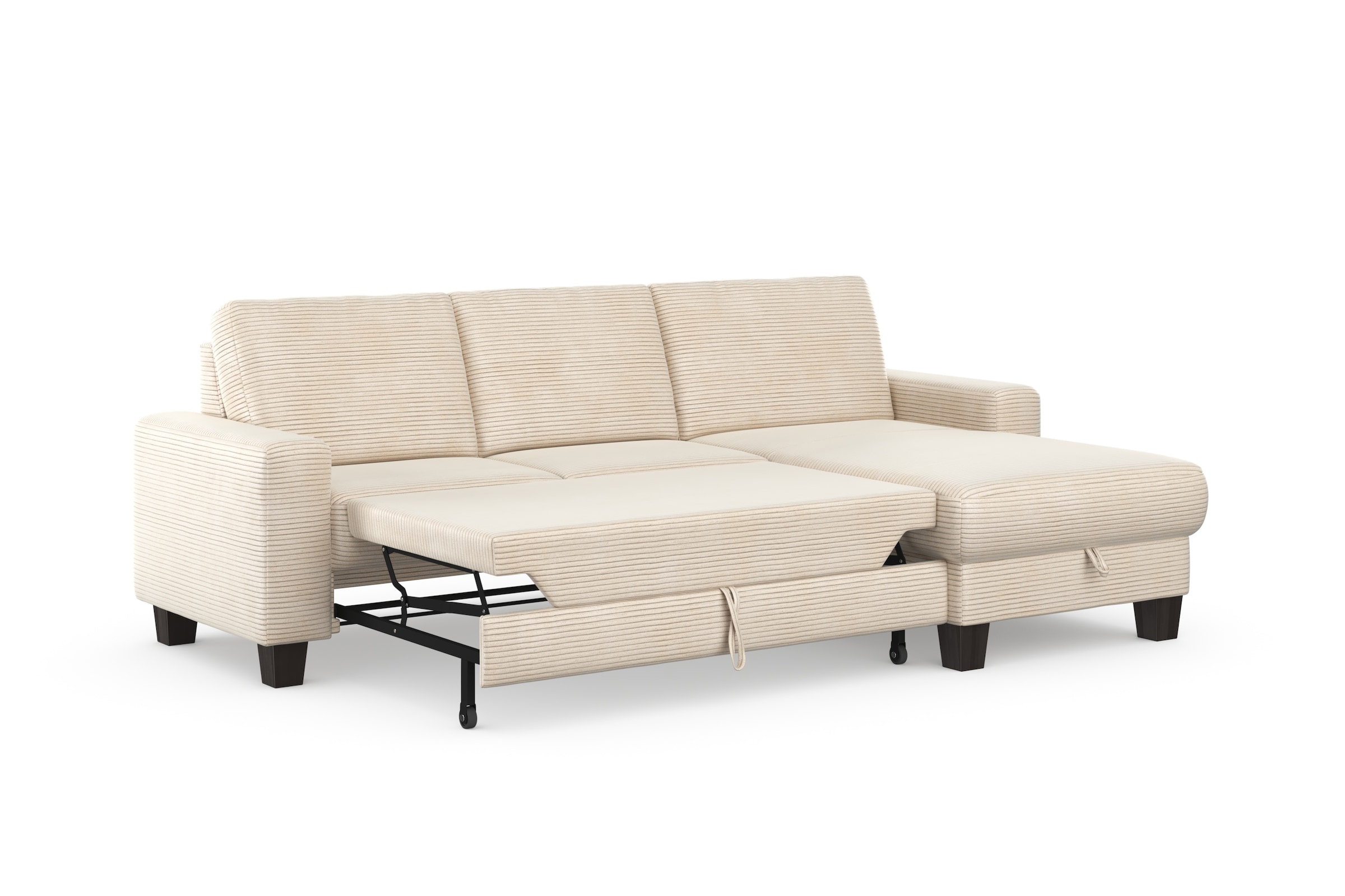 Home affaire Ecksofa »Summer L-Form«, mit Recamiere, mit oder ohne Bettfunktion und Bettkasten, Cord-Bezug
