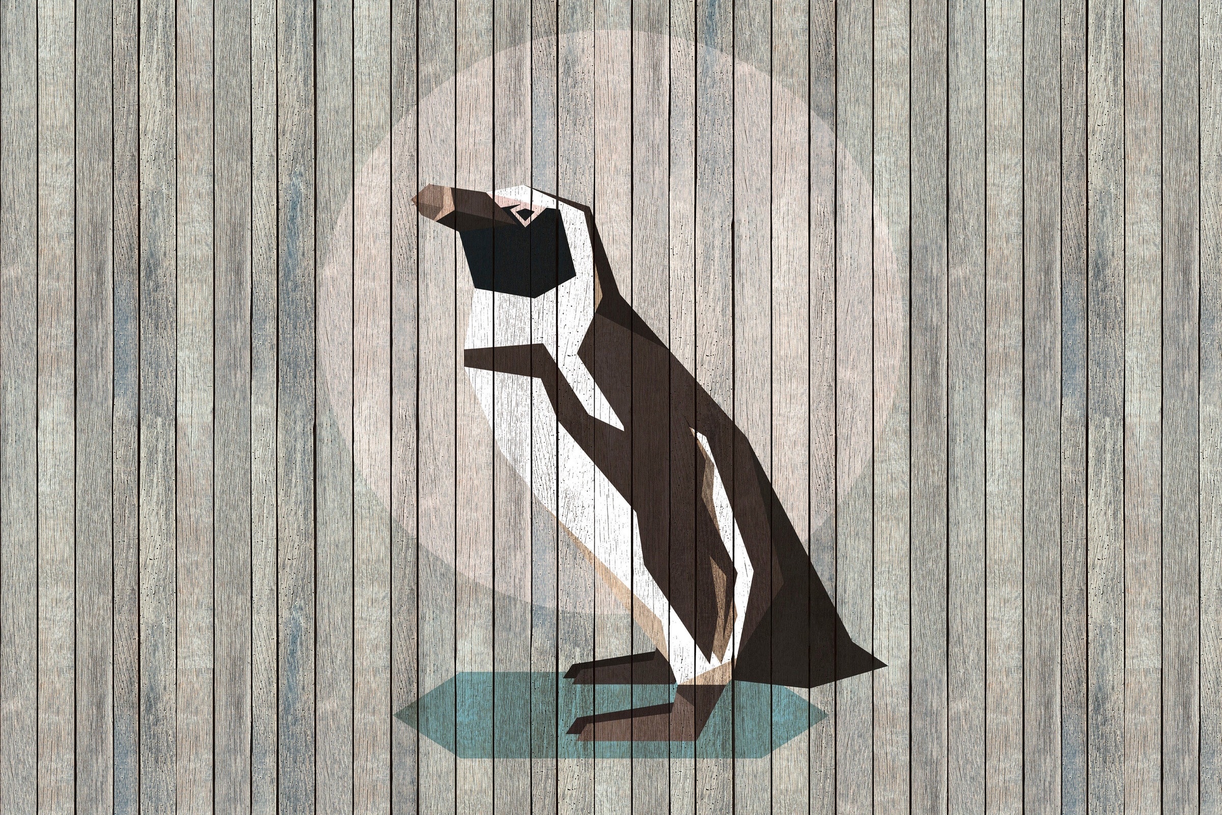 A.S. Création Leinwandbild »born to be wild 4«, Kunst-Tiere-Kinder, (1 St.), Keilrahmen Holzoptik Pinguin Tiere Leinwand-Bild Wohnzimmer modern