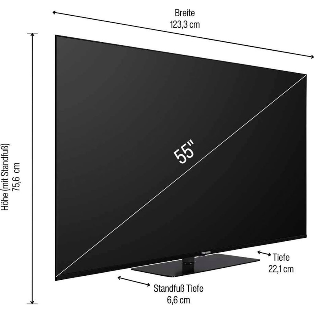 Telefunken LED-Fernseher »D55V950M2CWH«, 139 cm/55 Zoll, 4K Ultra HD, Android TV-Smart-TV, Dolby Atmos,USB-Recording